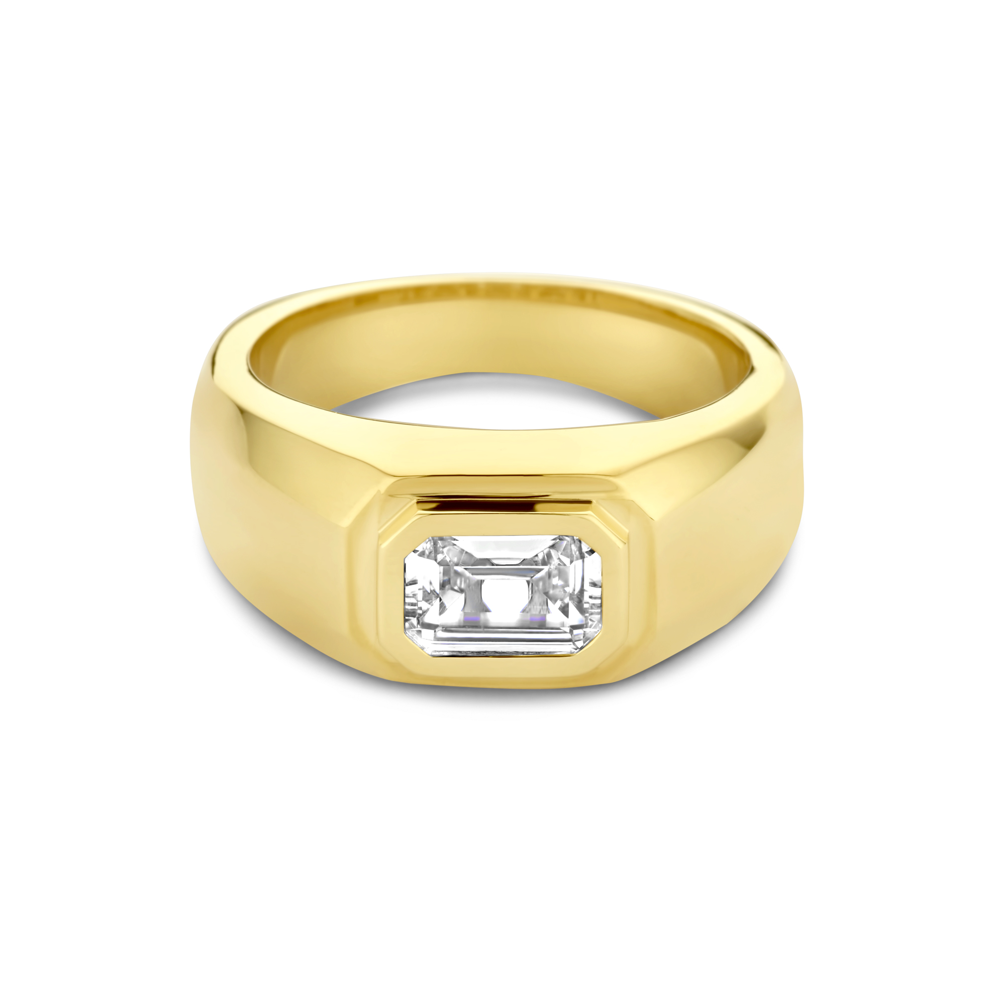 Geelgouden ring met zirkonia