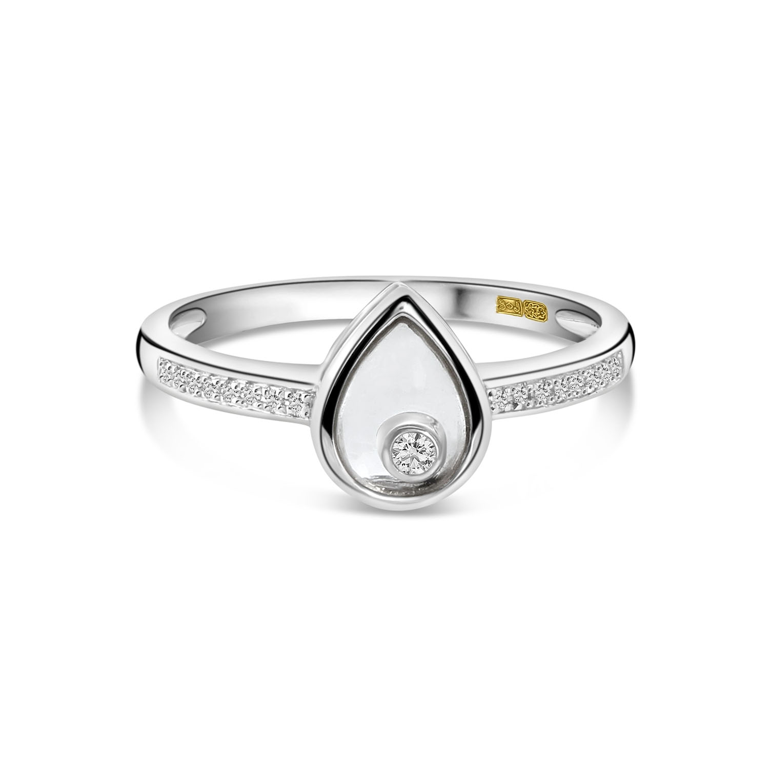 Witgouden ring saffierglas met diamant R480-RG190024BZZ-W