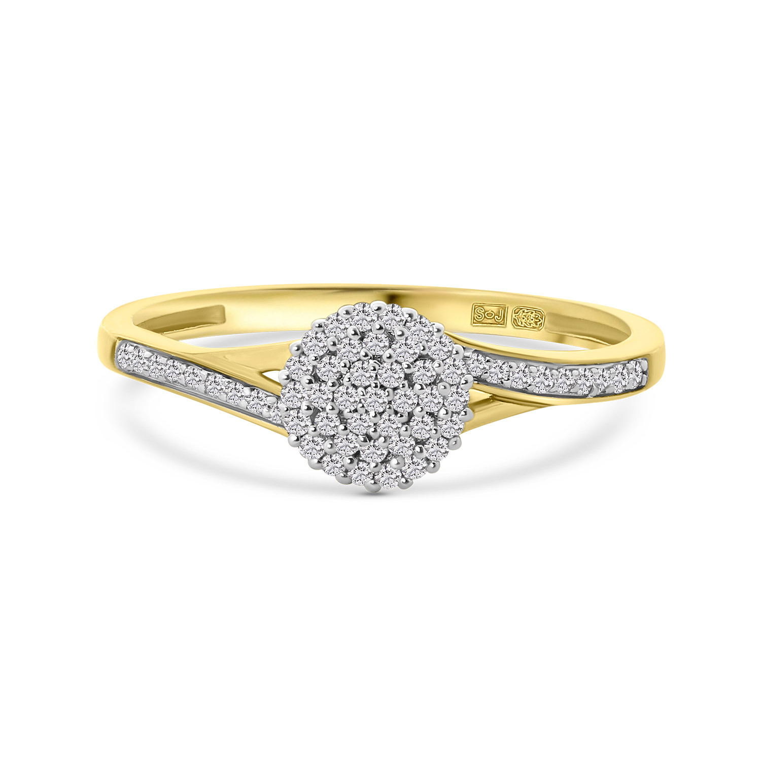 Geelgouden ring met diamanten rond R138-RG84446-Y