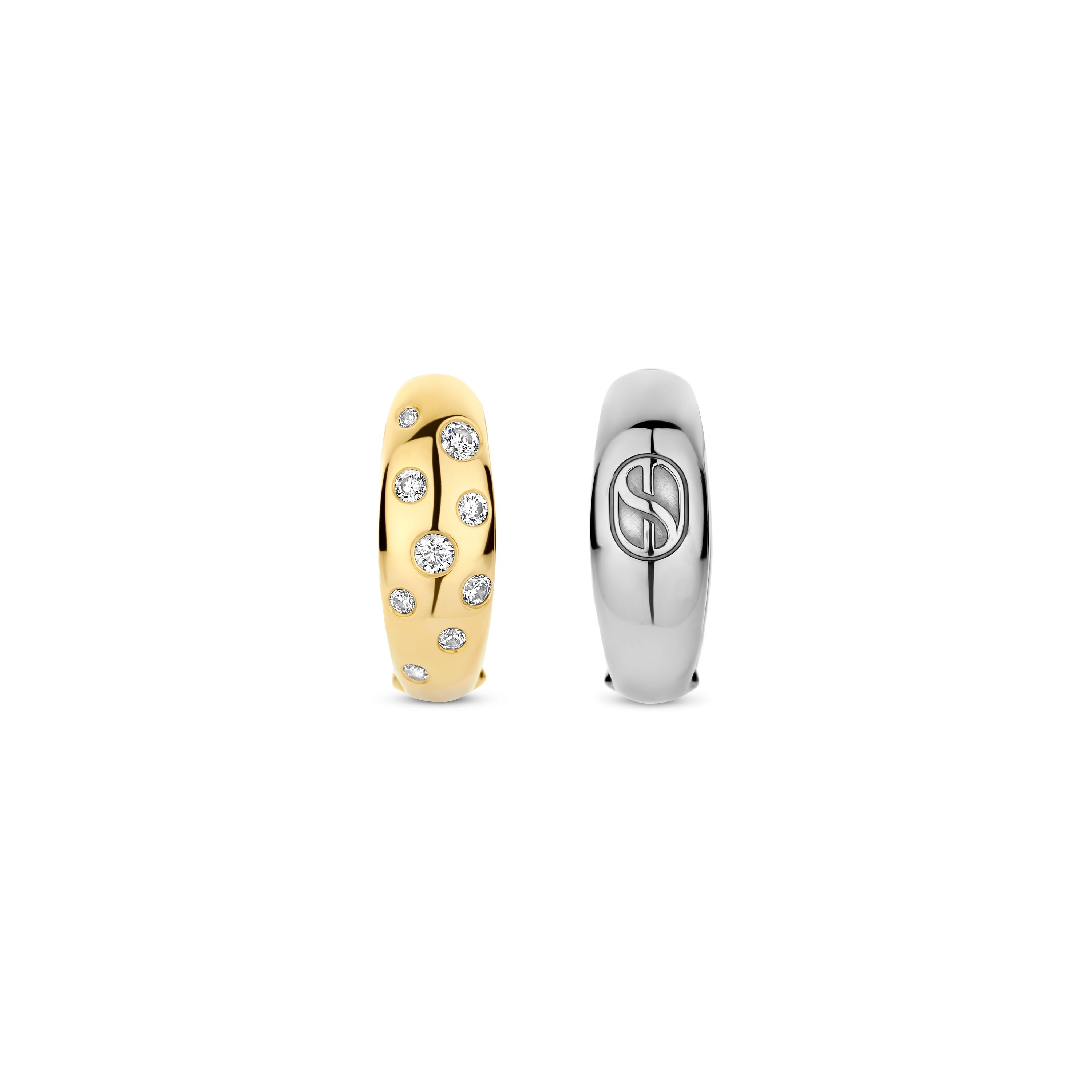 Oorringen gold plated met zirkonia - 78006ZY
