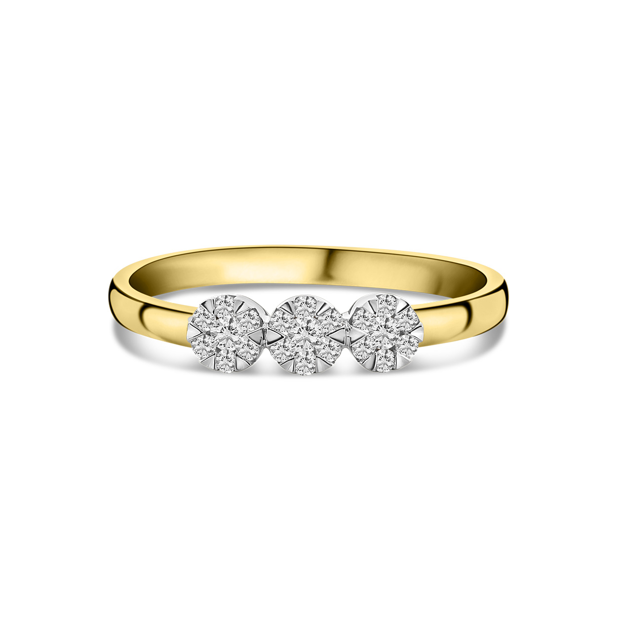 Geelgouden ring rond met lab grown diamanten R092-67334R001-LG-YW