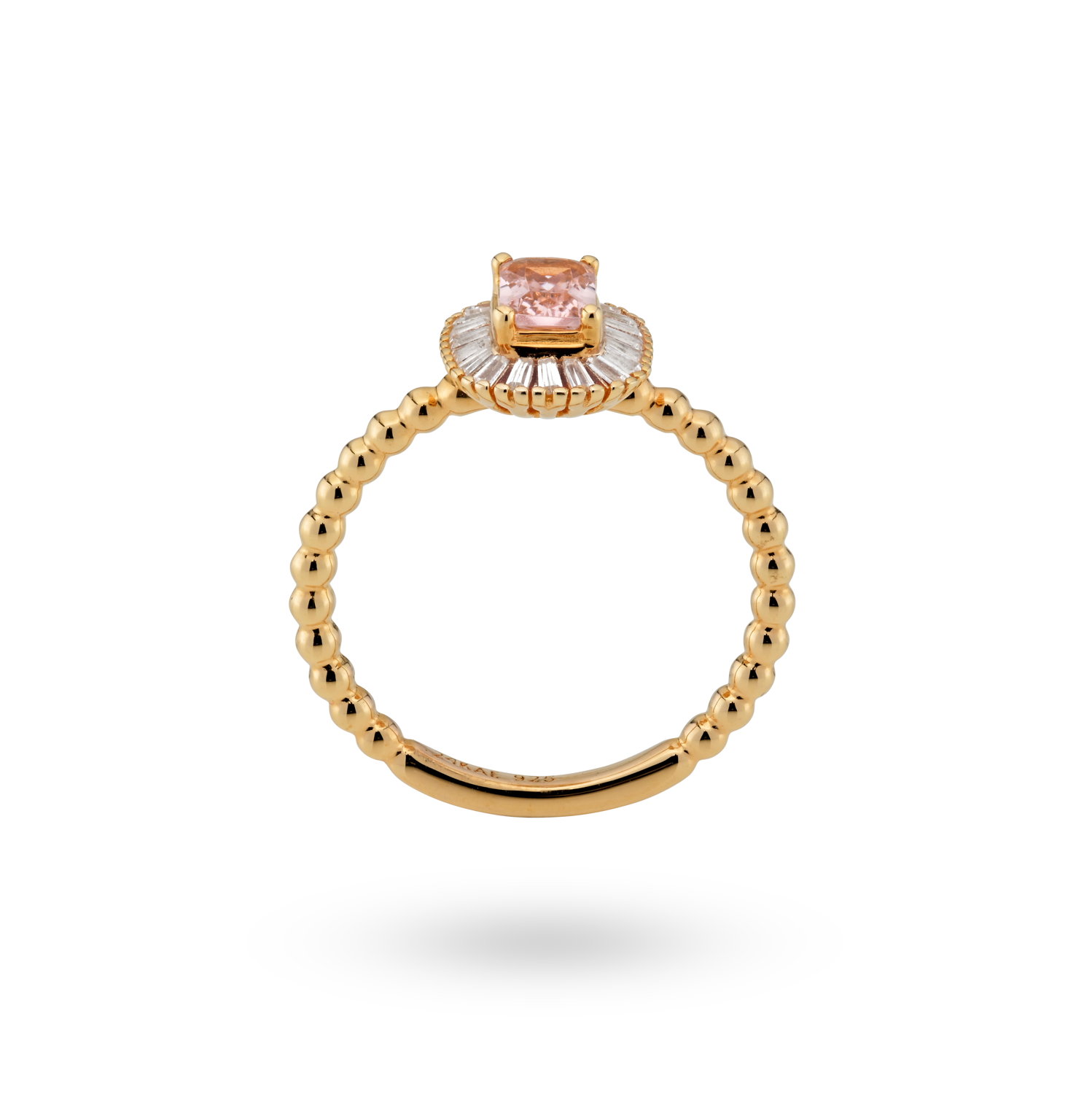 Ring van gold plated  met gekleurde zirkonia 12482Y/52
