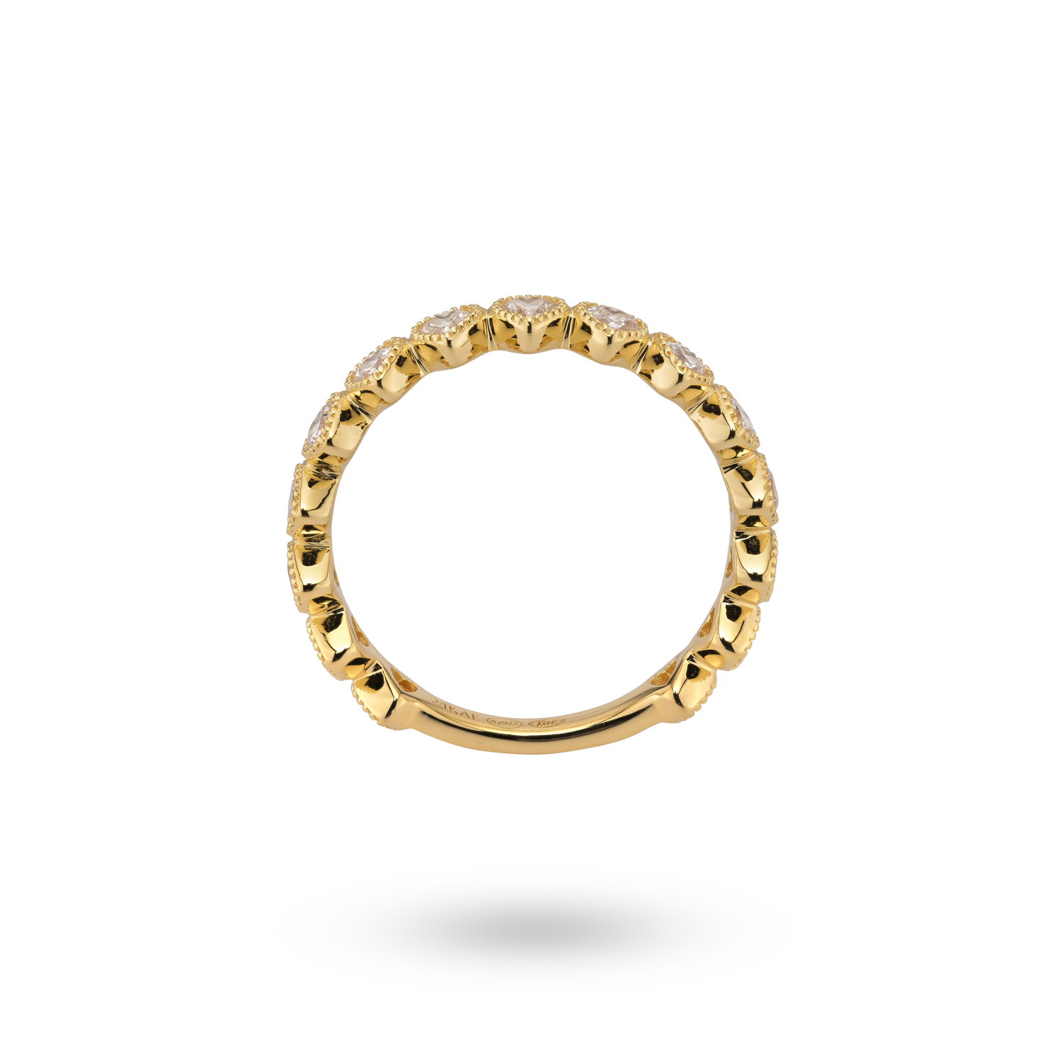 Ring van gold plated  met hart detail en zirkonia 12492Y
