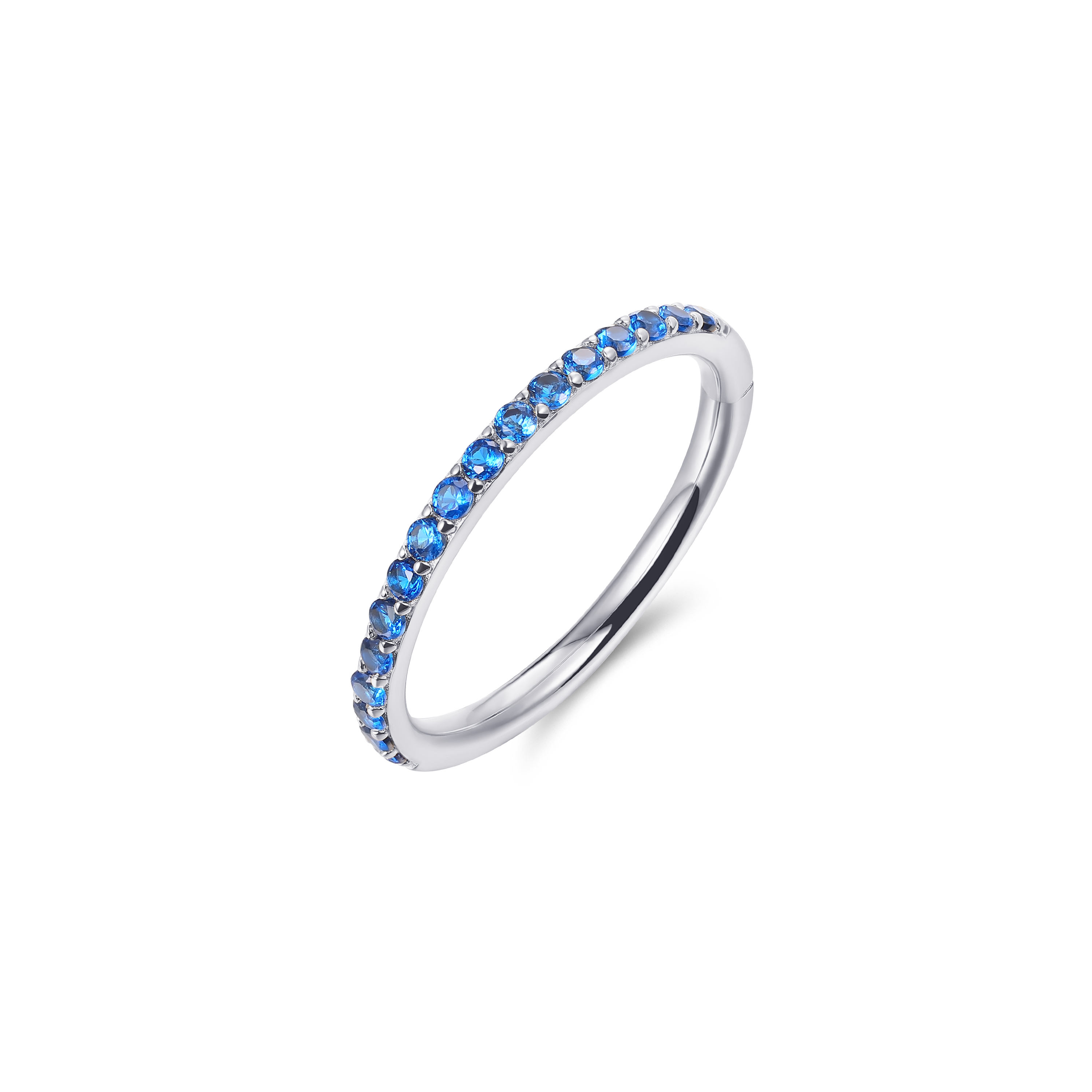 Sterling zilveren ring met blauwe stenen R066B