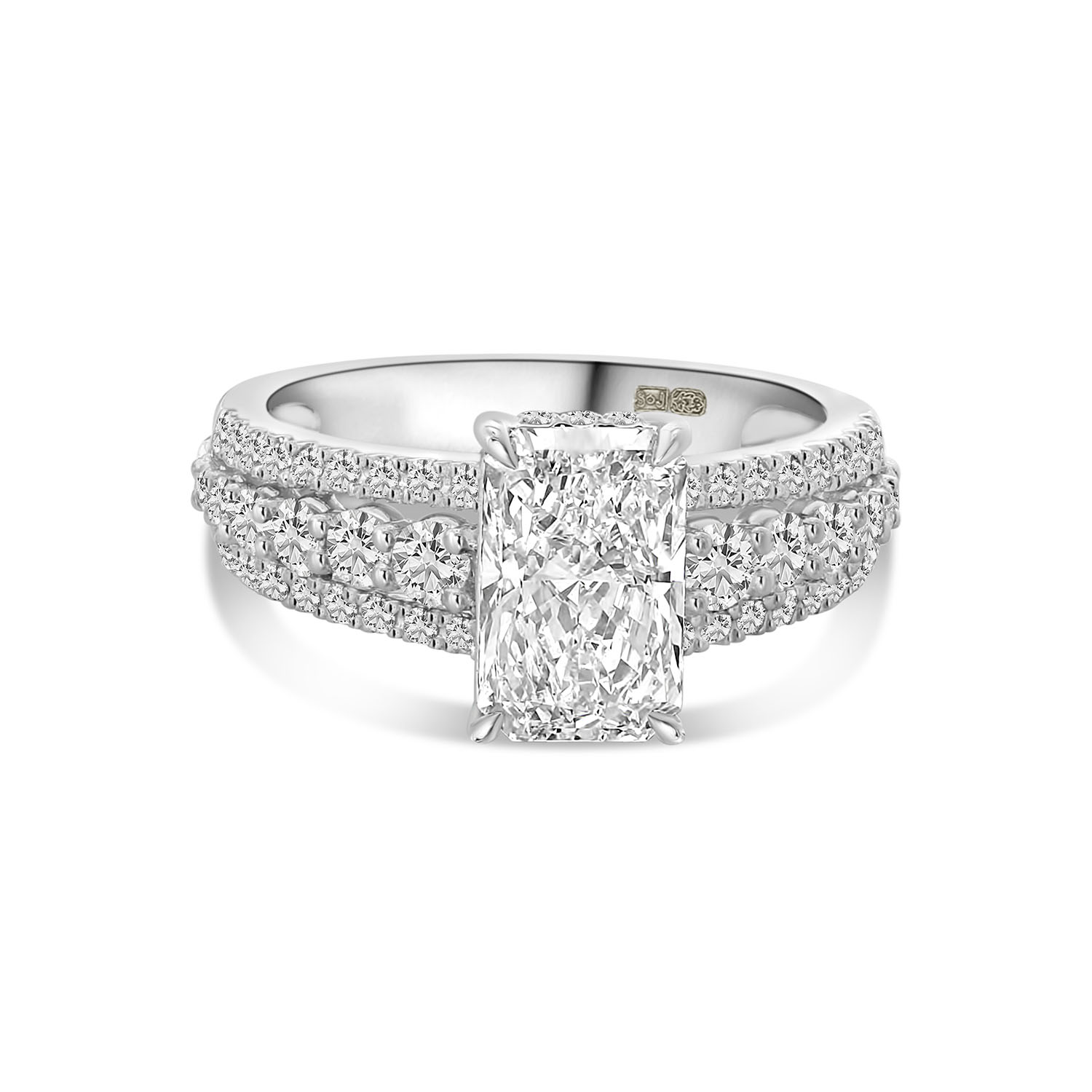 Witgouden Ring met Radiantgeslepen Lab Grown Diamant – R480-MLN-0686-FLG-W