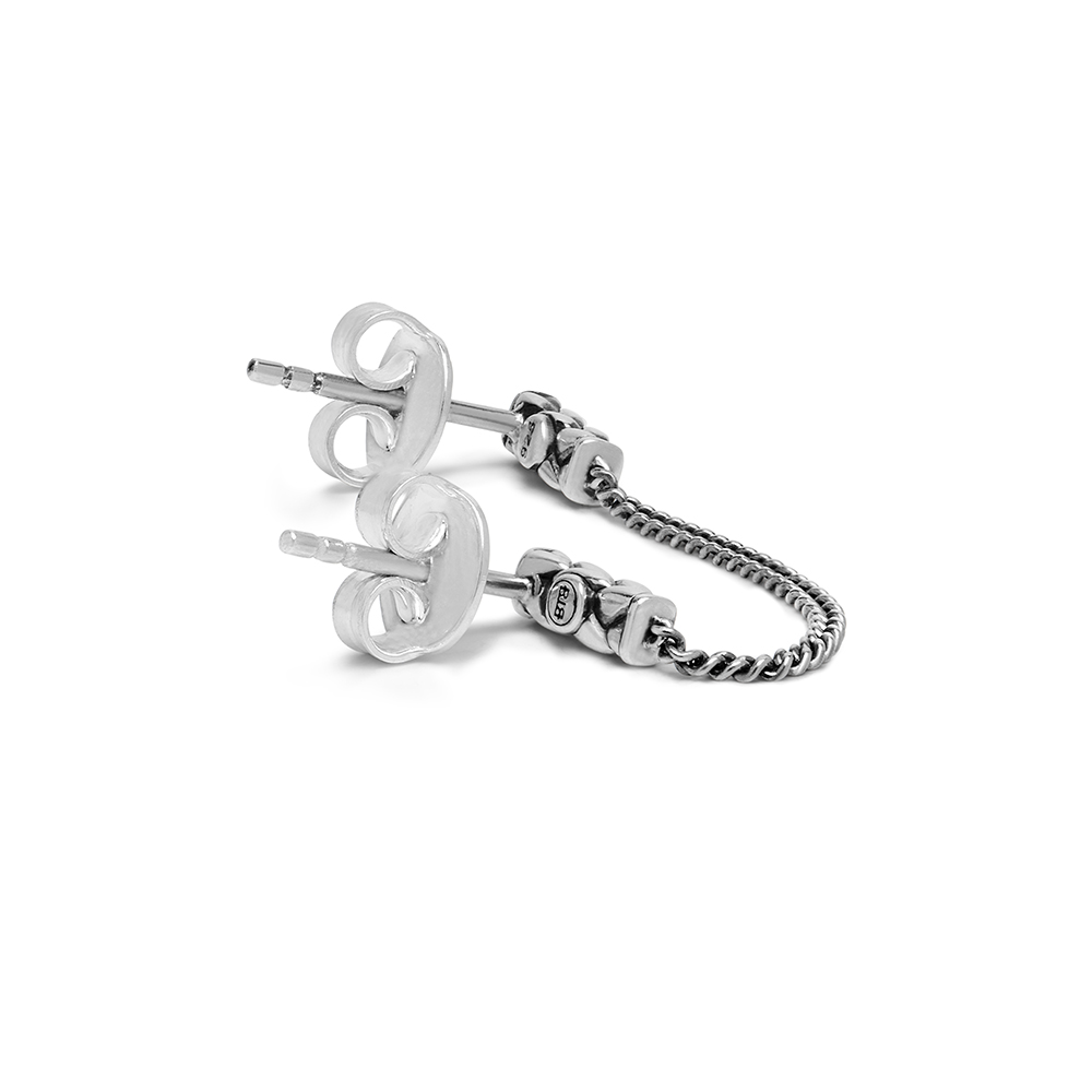 Oorknop George Dubbel enkel stuk van sterling zilver 419