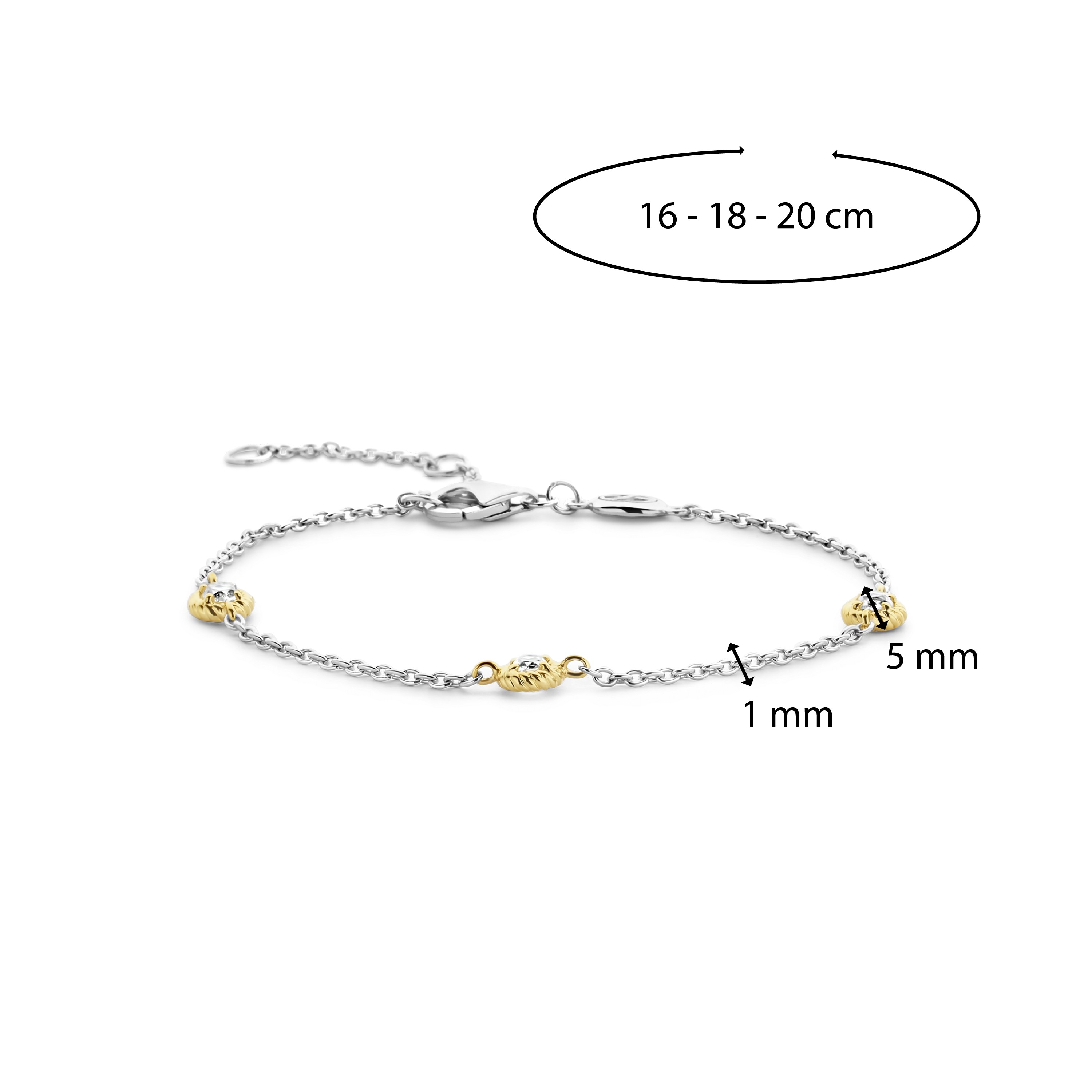 Armband van gold plated  met zirkonia 23027ZY