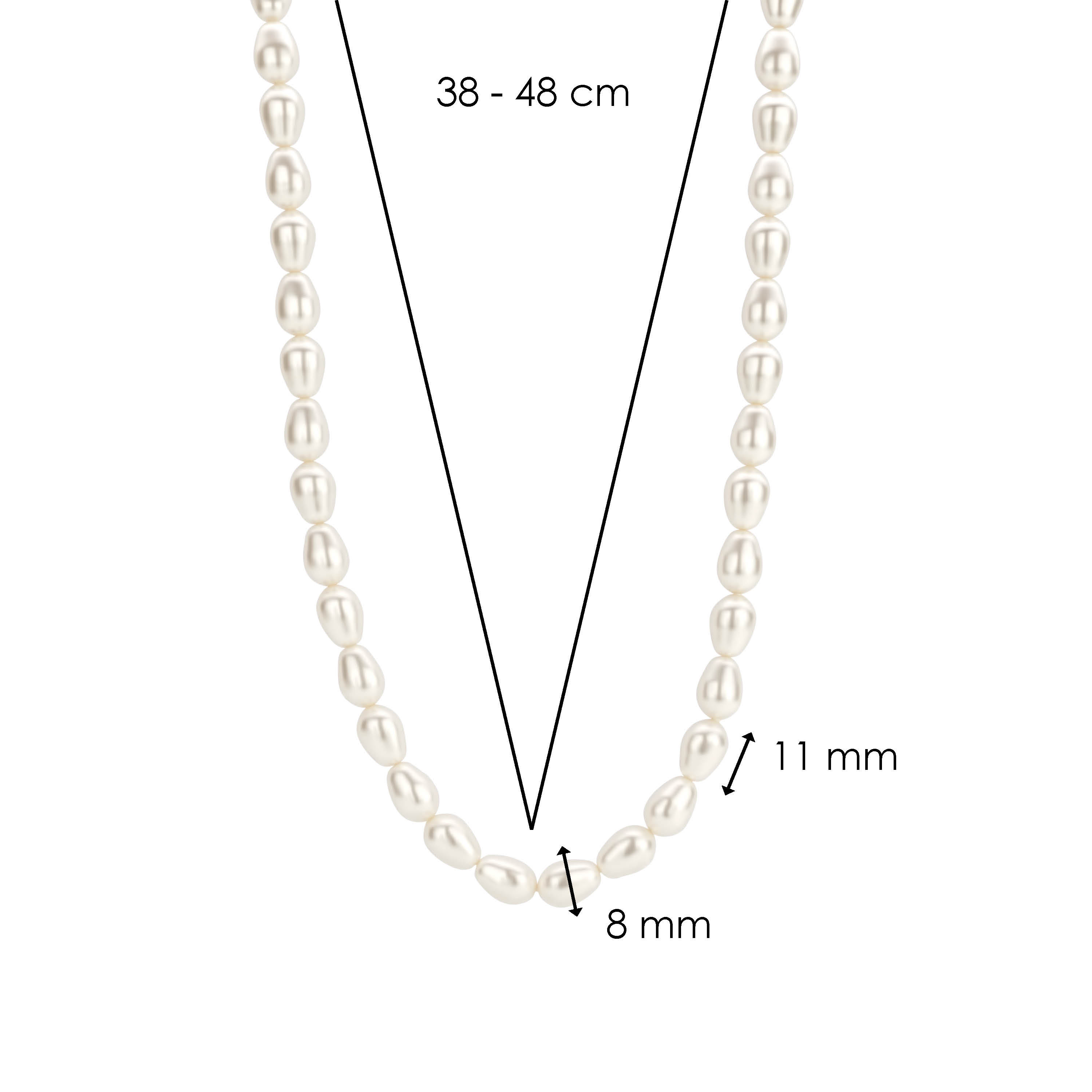 Parelketting sterling zilver - 3994PW