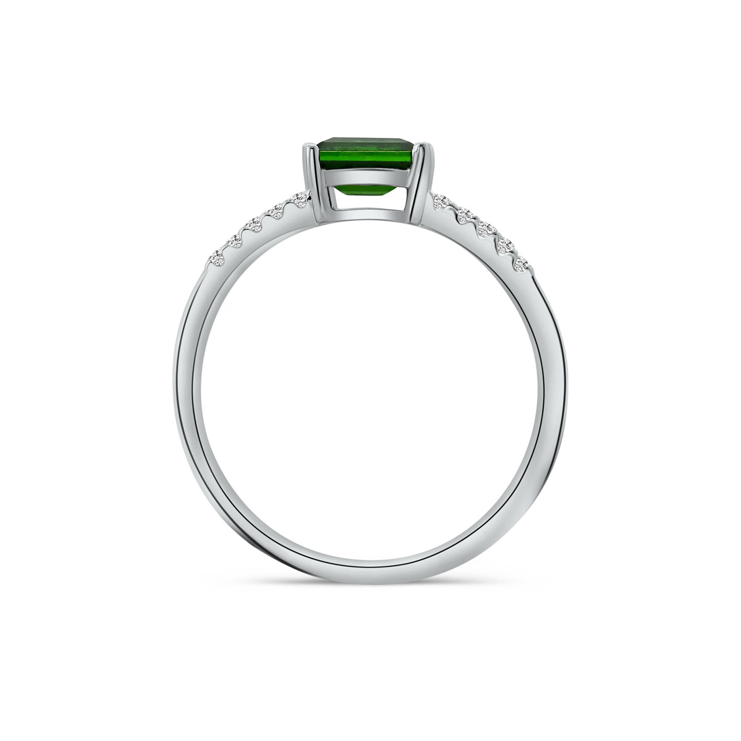 Ring met Chrome Diopside en Lab Grown Diamant - PRG11610-CHR