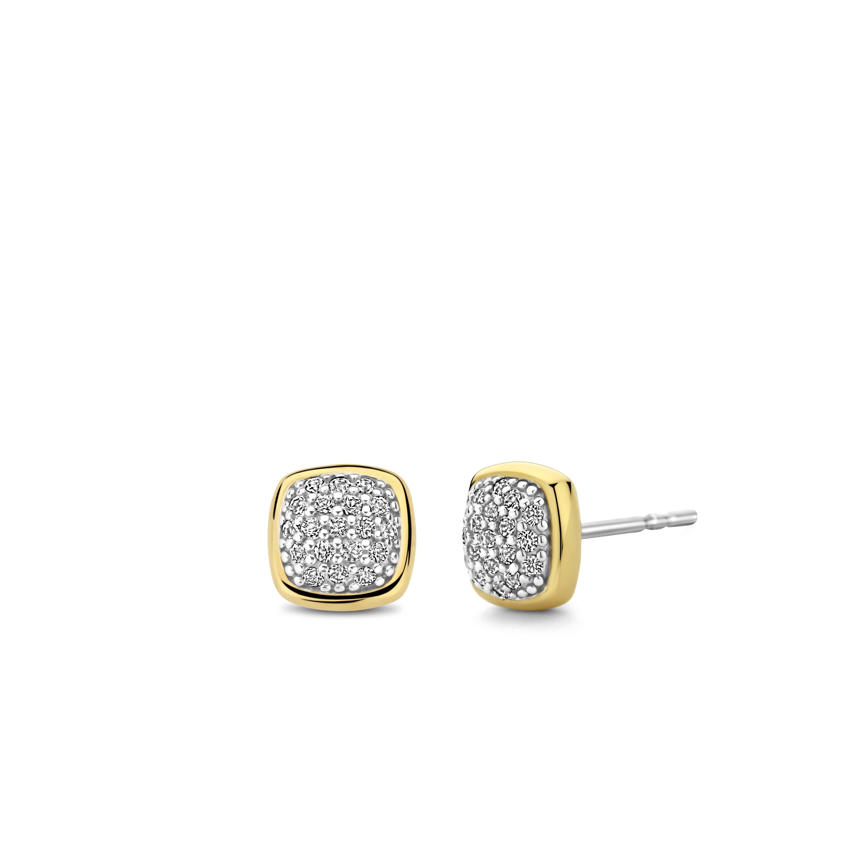 Oorknoppen gold plated met zirkonia - 7990ZY