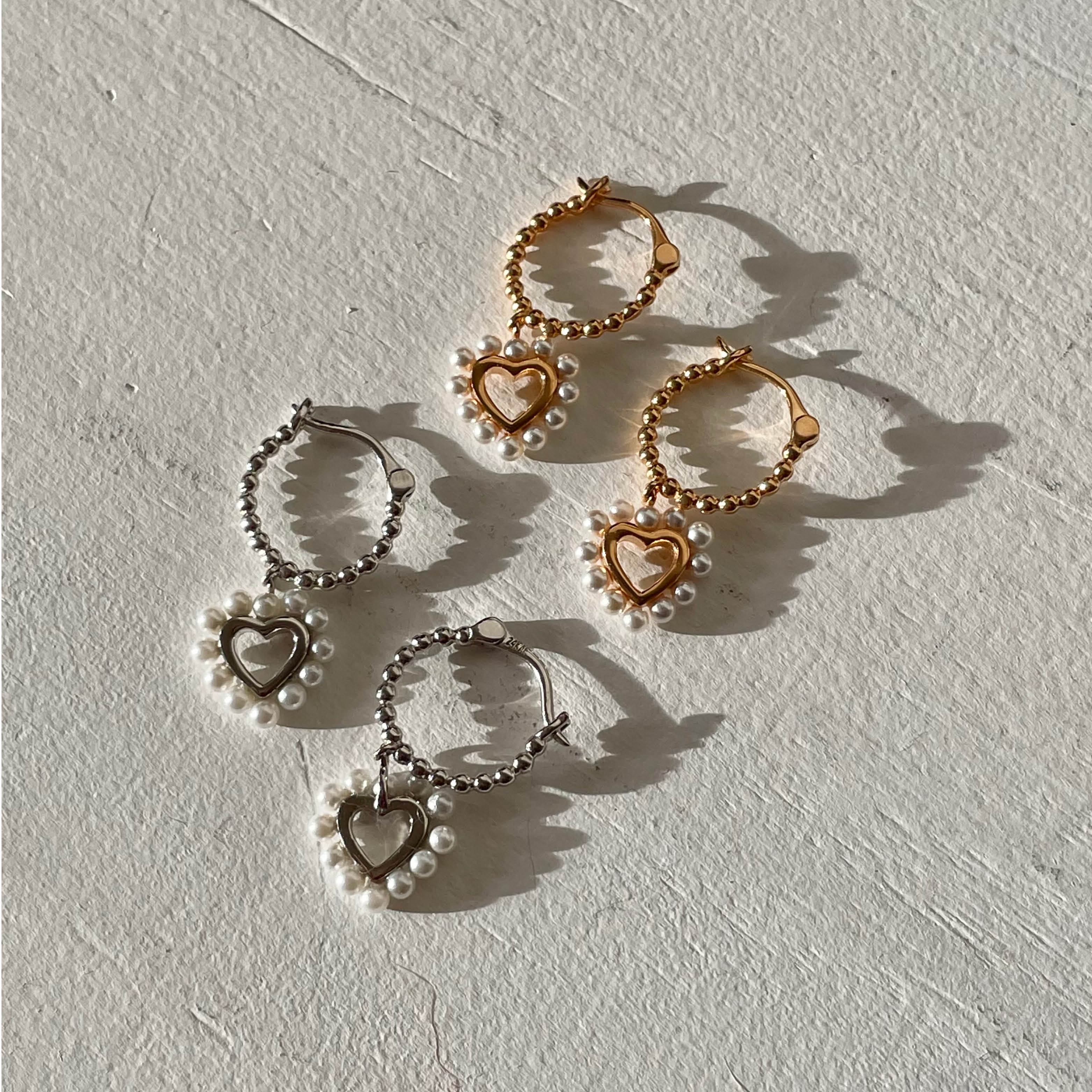 Oorringen van gold plated  met hartjes 42403Y
