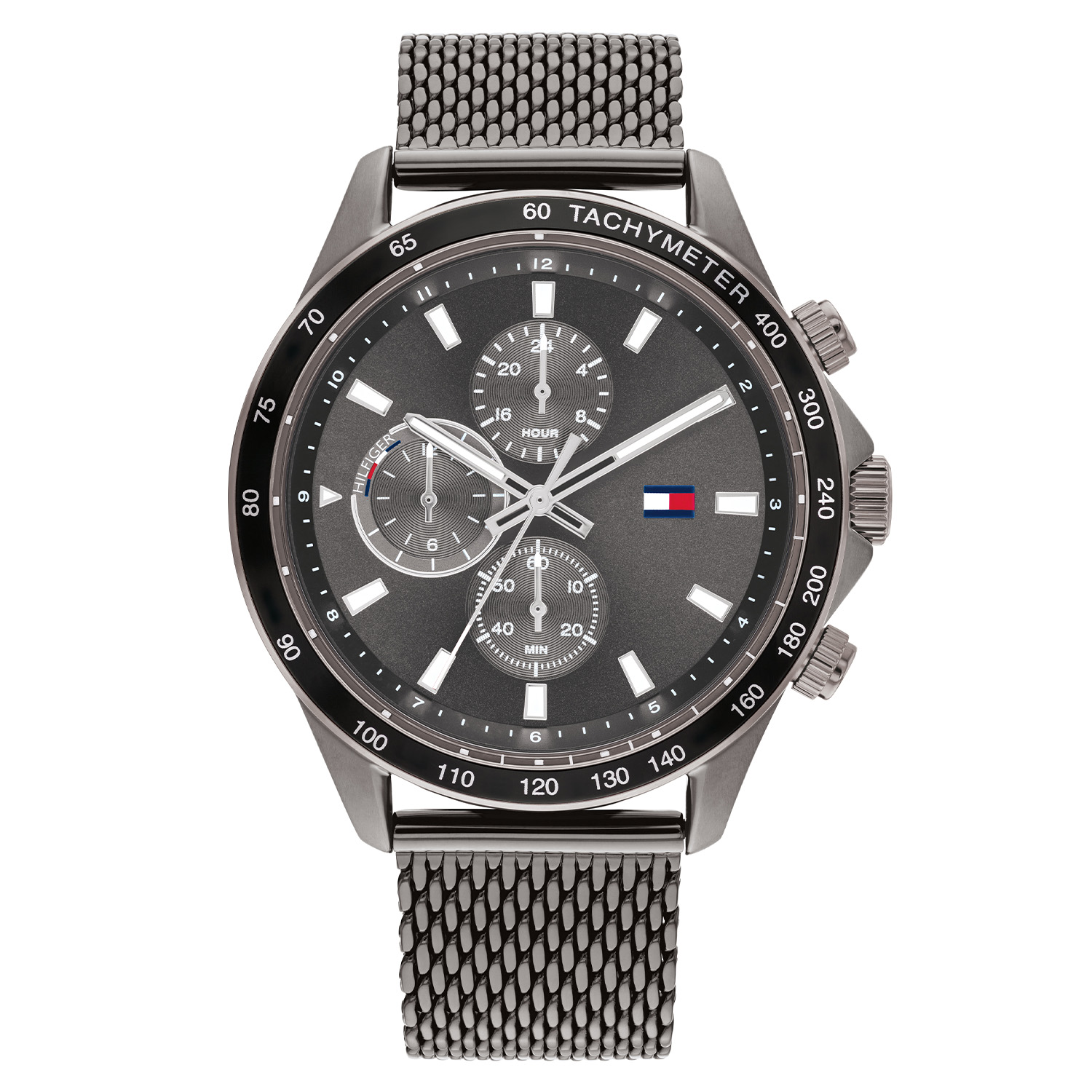 Heren Horloge Staal Gunmetal Schakelband 44 mm