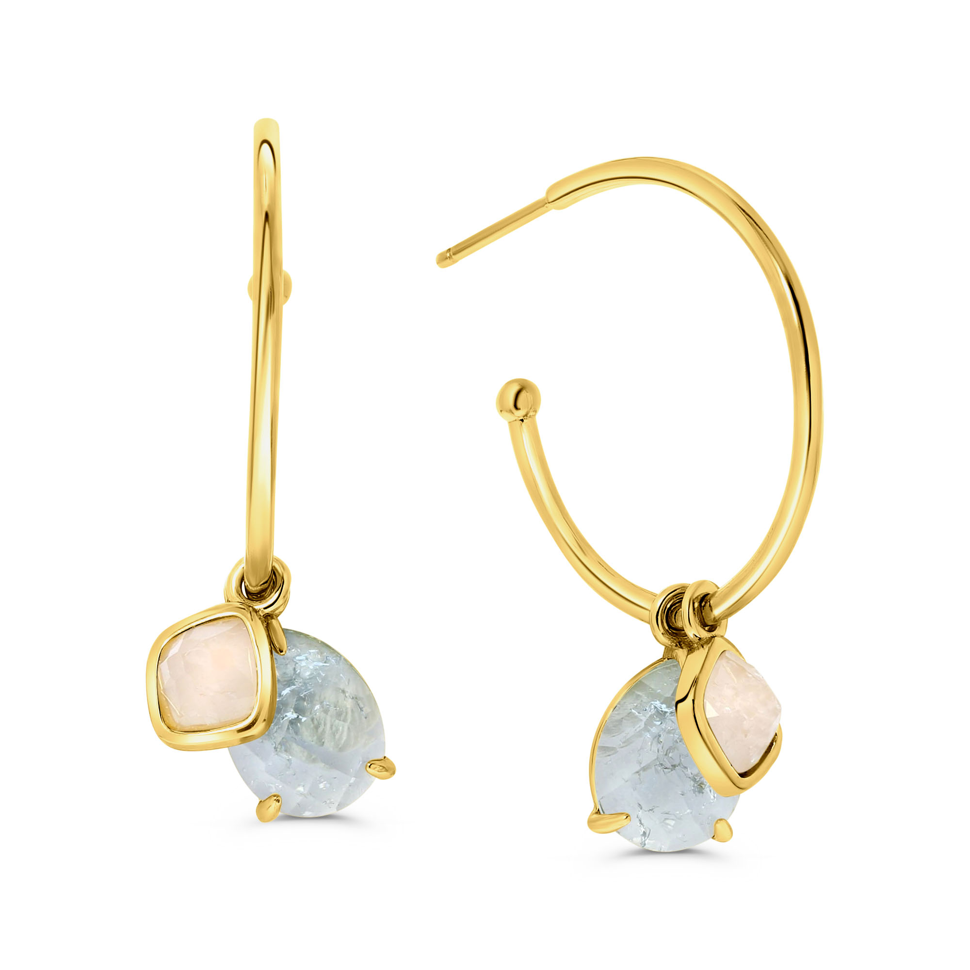 gold plated oorringen met kristal 241A0084
