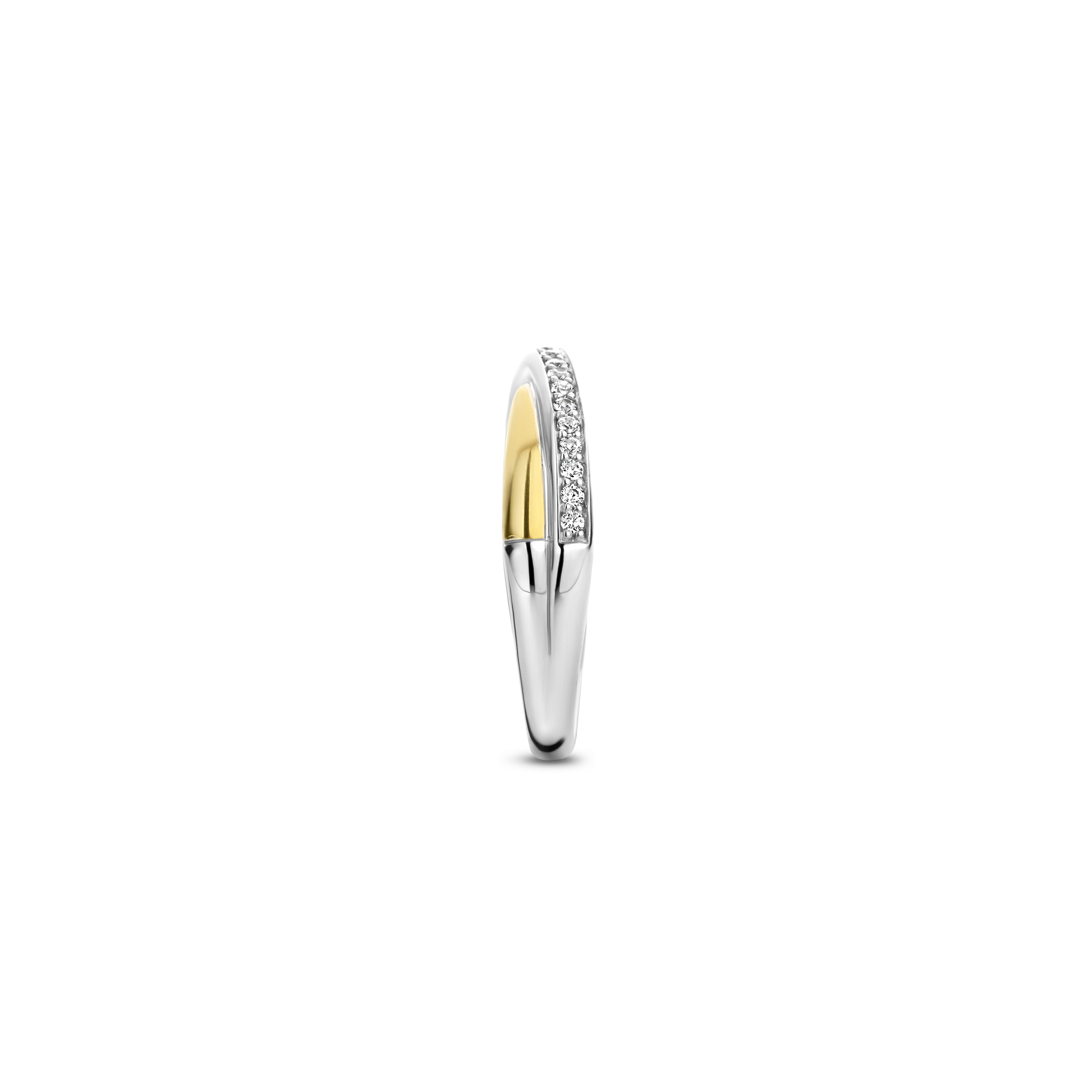 Ring van gold plated  met zirkonia 1953ZY