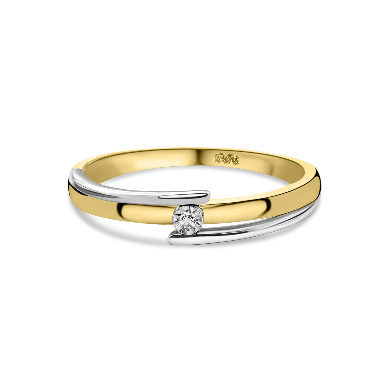 Bi-color miracle ring met diamant R480-RR010224ADI-YW