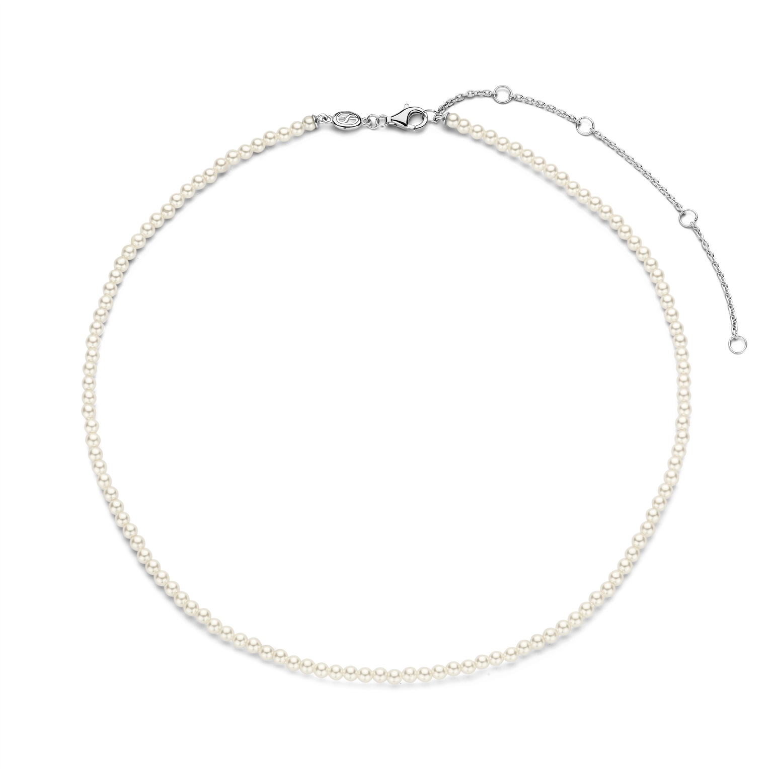 Parelketting van sterling zilver en imitaite parel 3962PW
