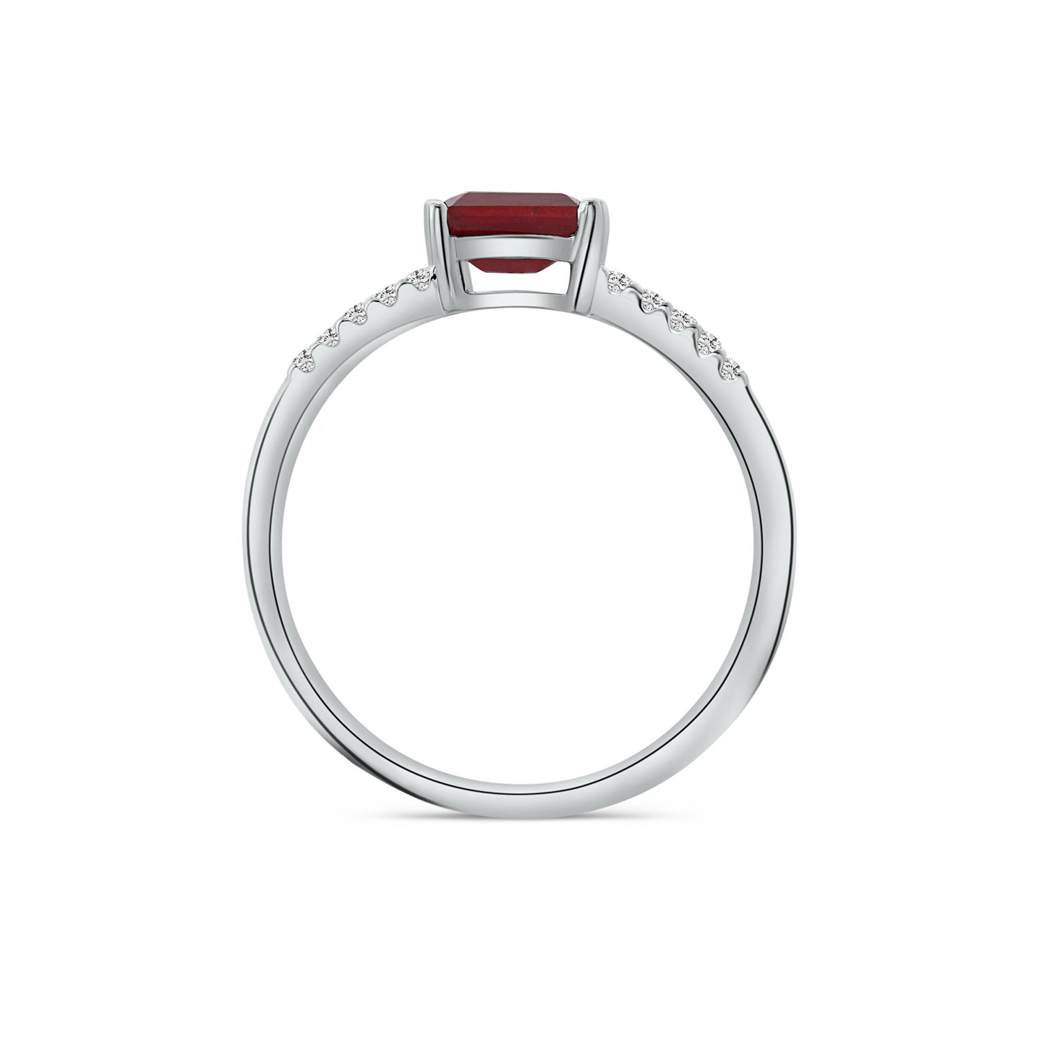 Ring met Robijn en Lab Grown Diamant - PRG11610-RB