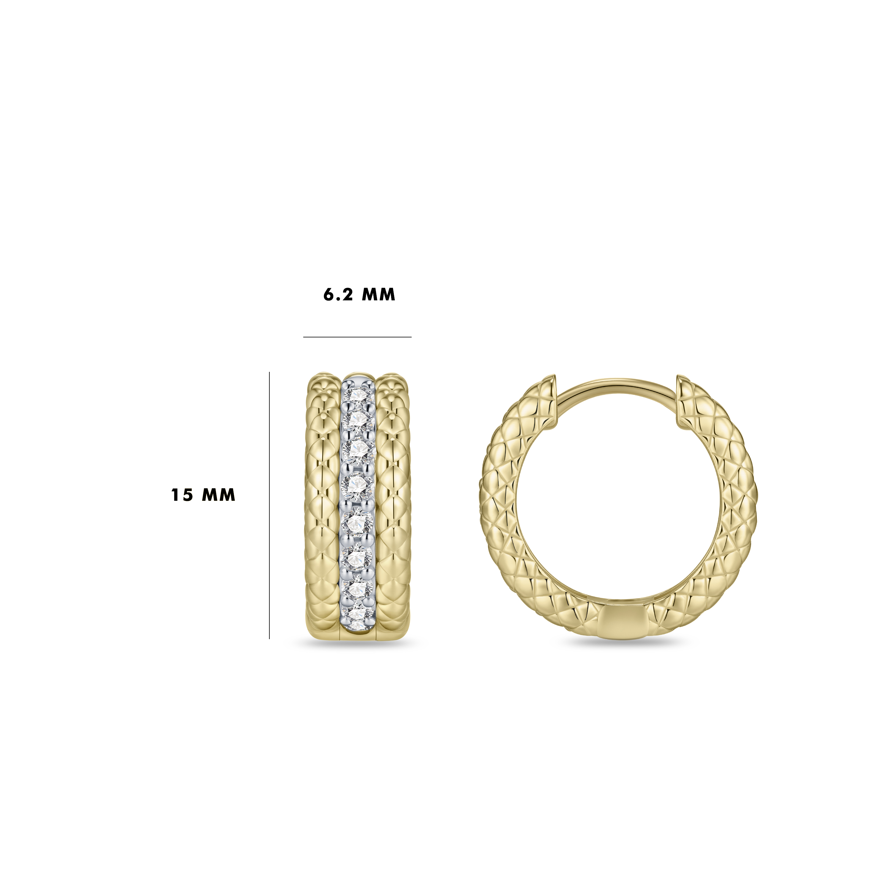 Oorringen gold plated met Zirkonia - KC1061Y