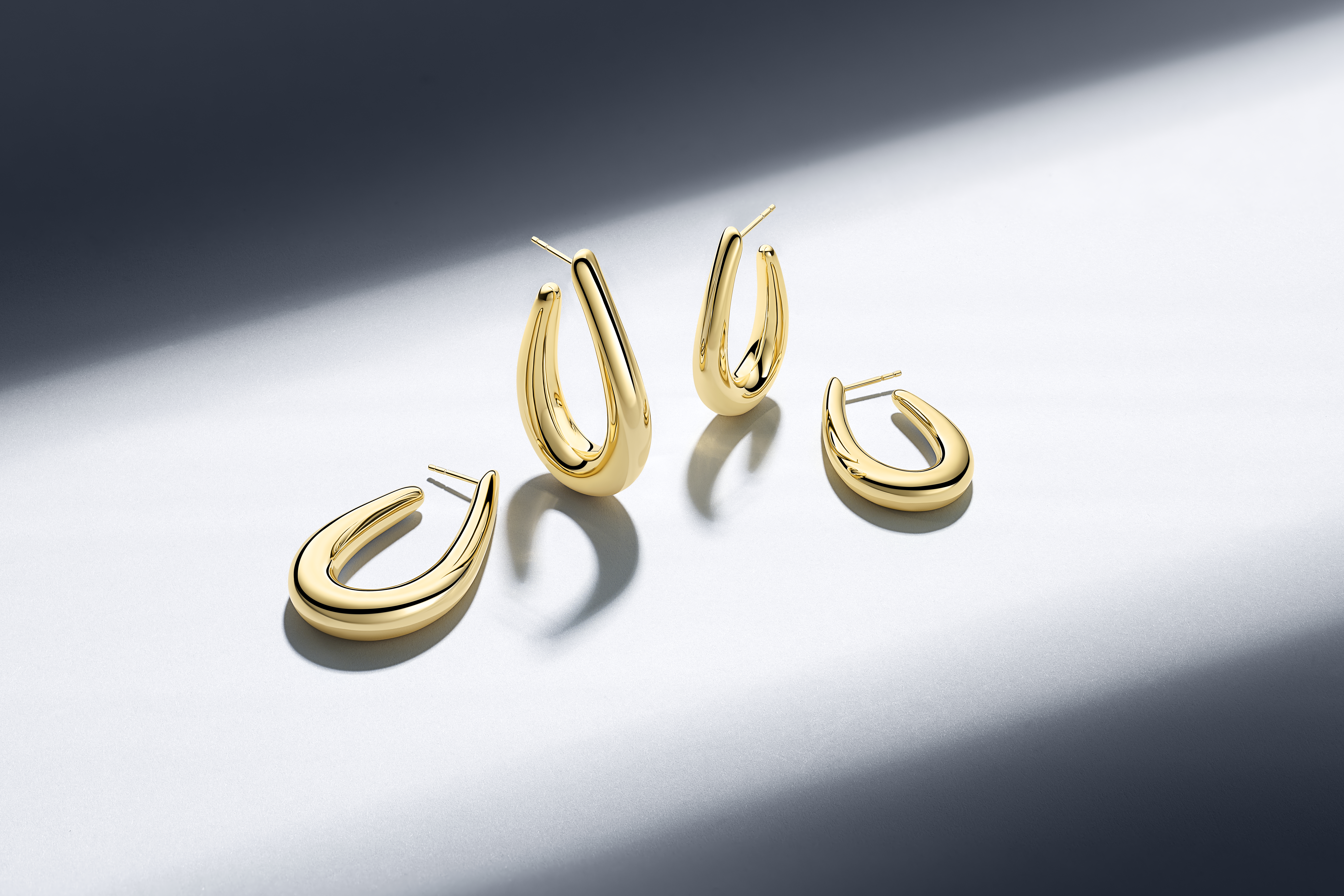 Oorringen Goccia Pianura Medio gold plated - SJ-E2484-YG
