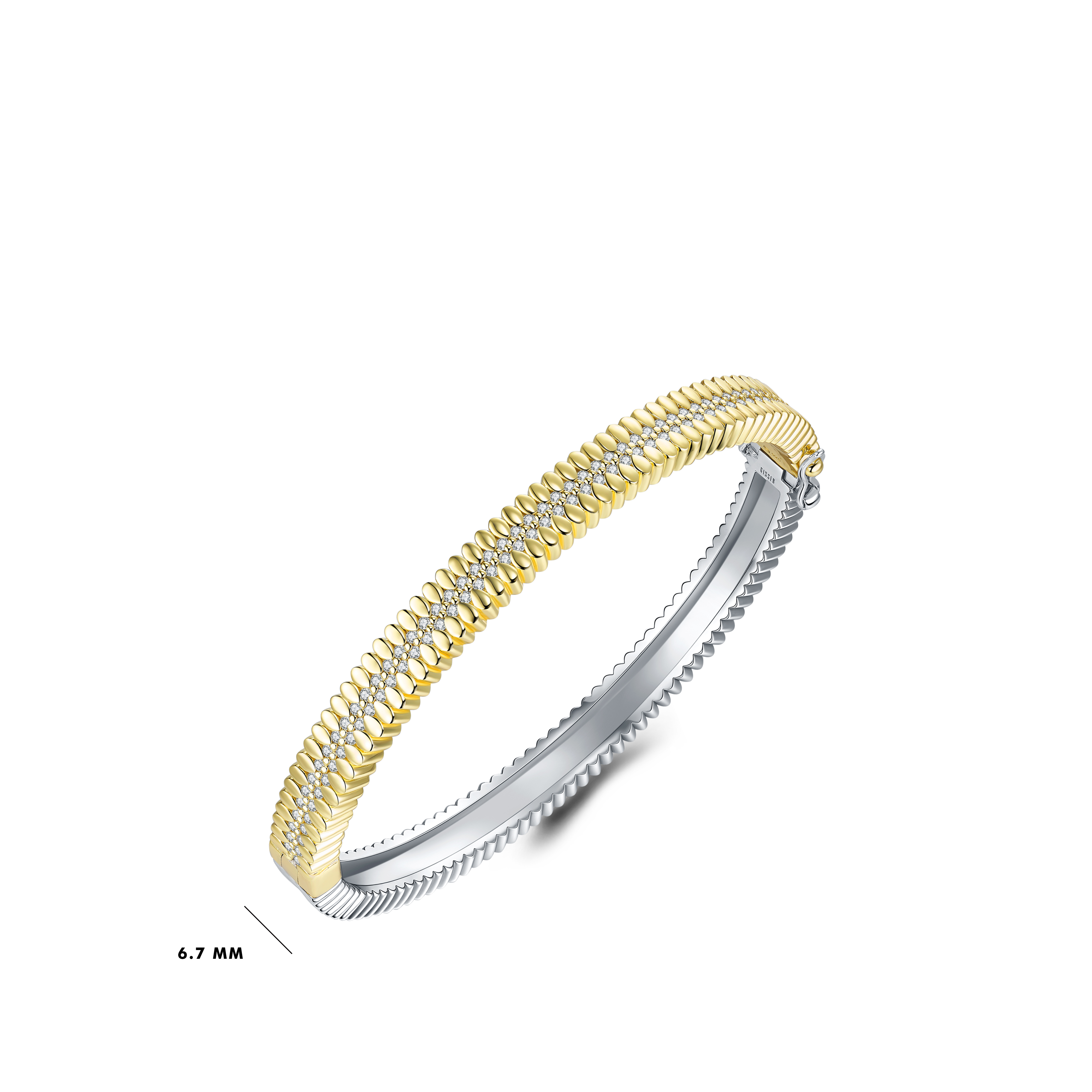 Bangle bicolor gold plated met Zirkonia - SB37Y60