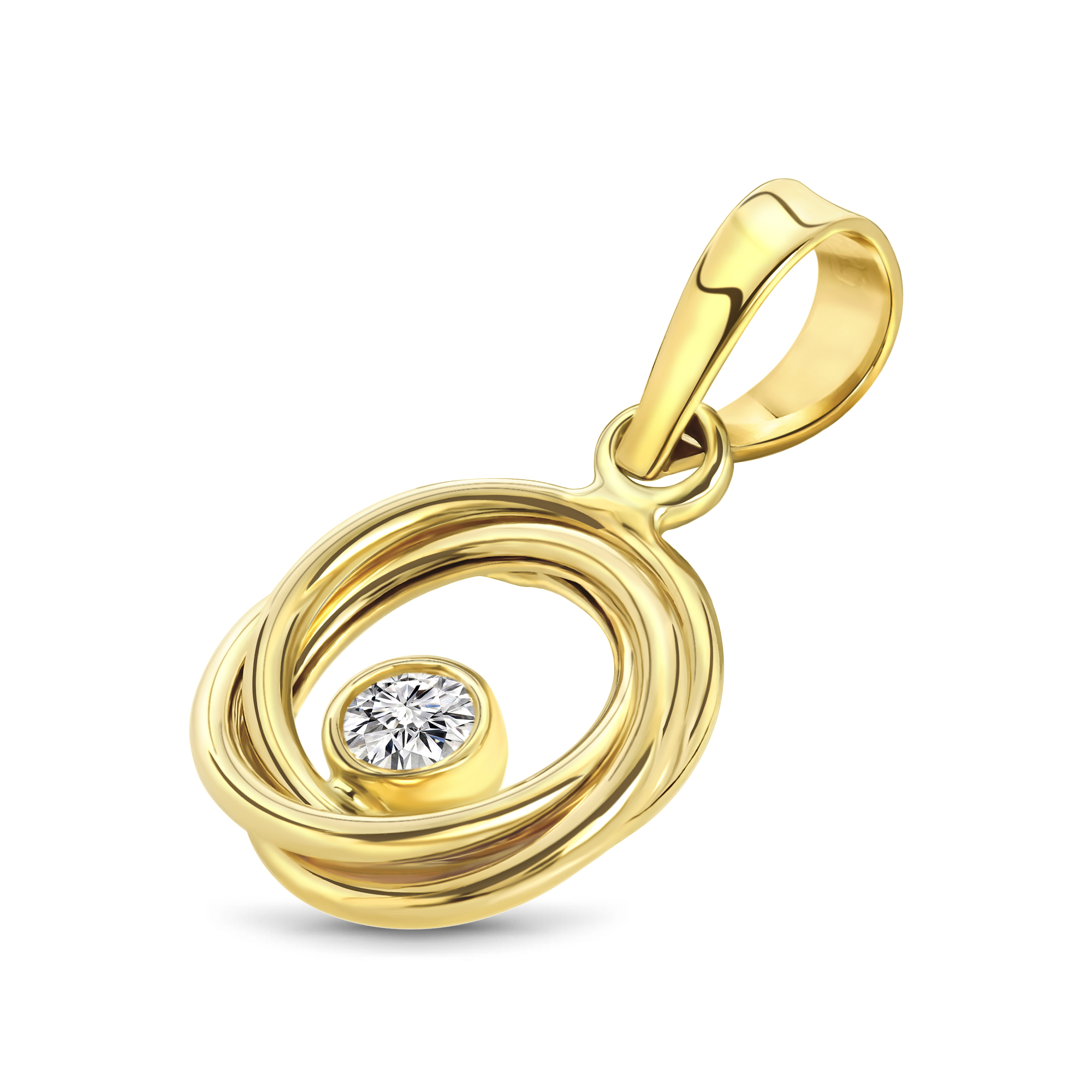 Geelgouden zirkonia hanger 200584-TC-FCZ-Y