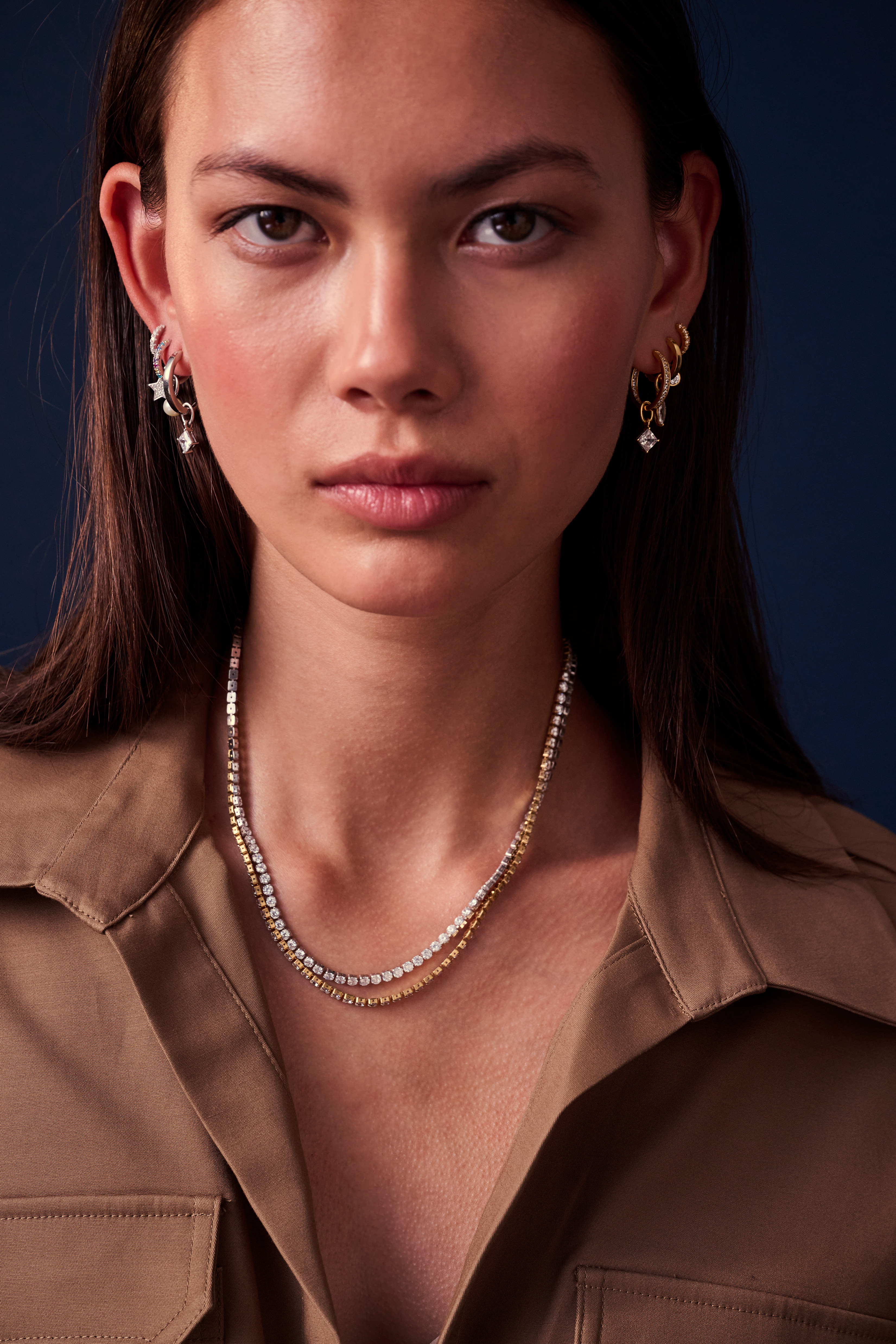 Ketting Ellera Grande van gold plated  met zirkonia - SJ-N2872-CZ-YG