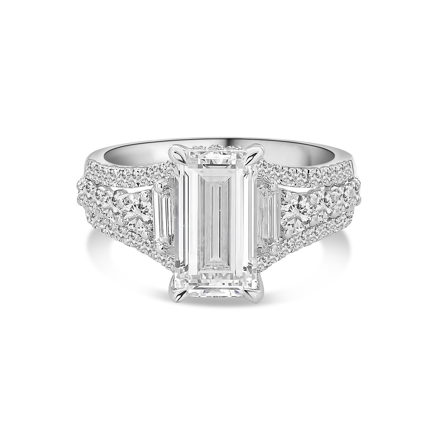 Witgouden Ring met Radiantgeslepen Lab Grown Diamant – R480-MLN-0738-FLG-W