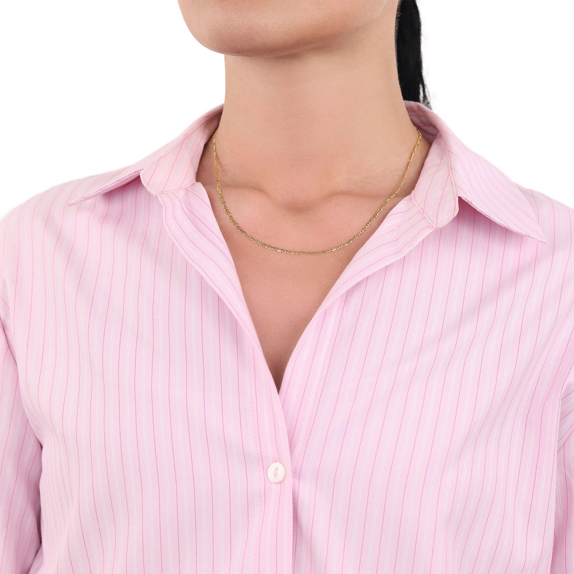 Geelgouden collier met Figaro schakel N484-2100329