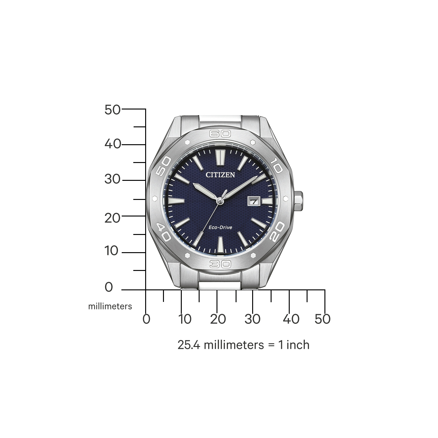Herenhorloge Eco-Drive Zilver/Blauw - BM7631-52E