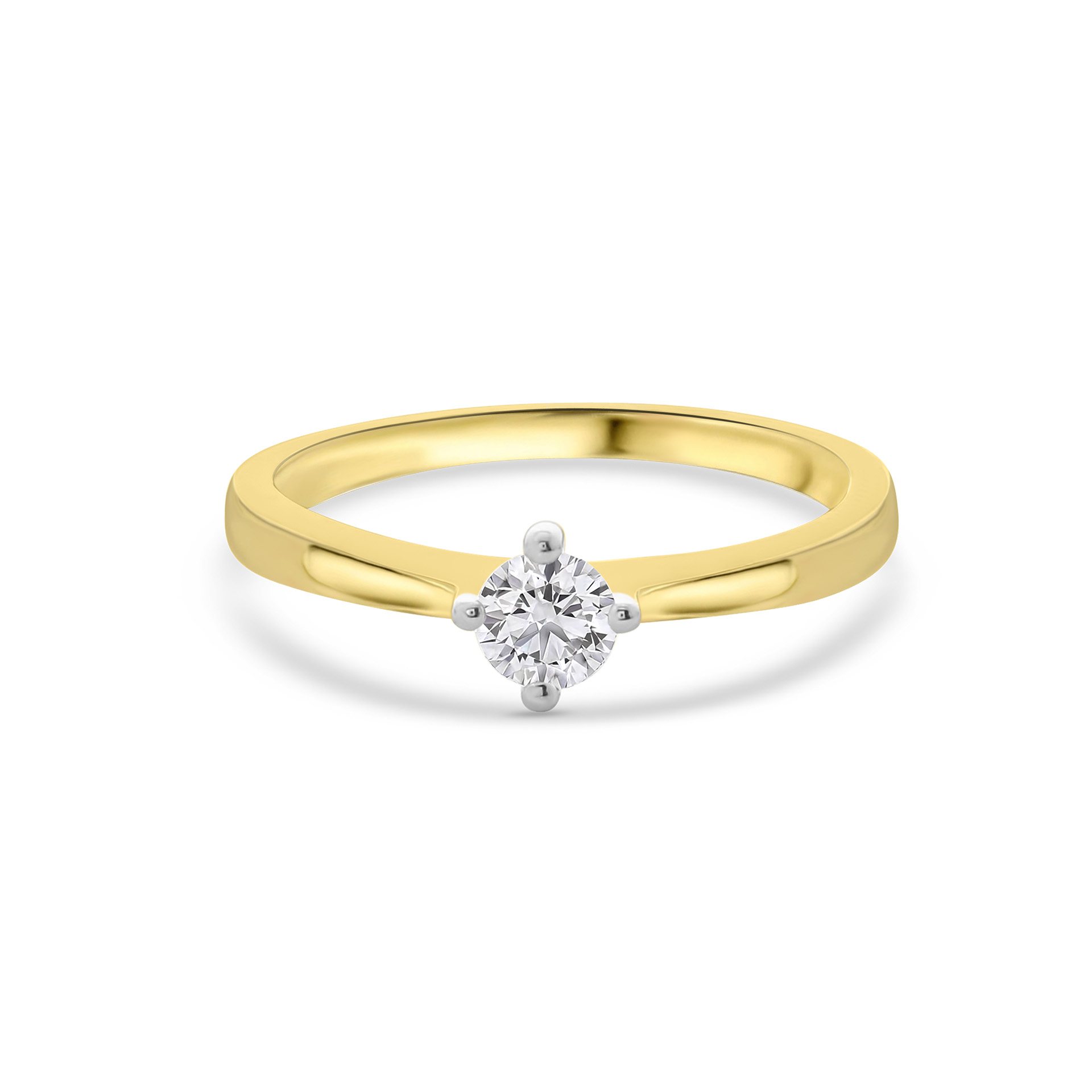 Geelgouden solitaire ring met lab grown diamant R138-RG49389-CV-035-Y