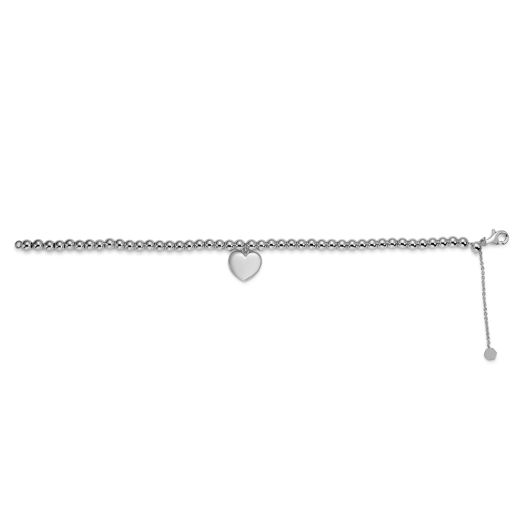 Kralenarmband Hart sterling zilver - B1043