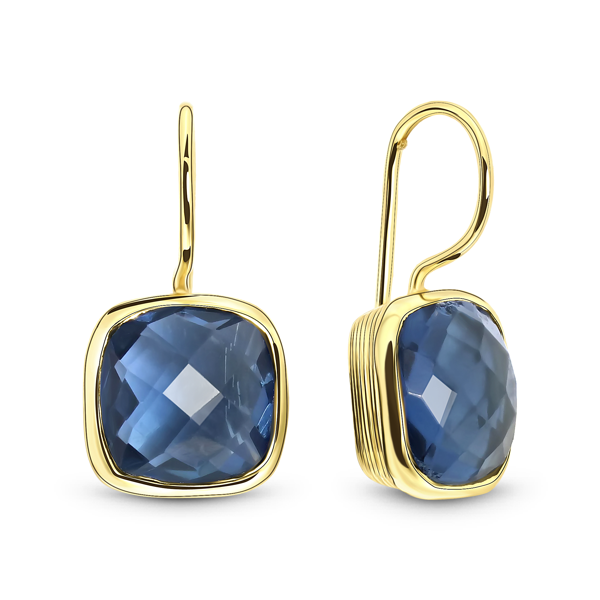 Oorhangers met blauwe kleursteen