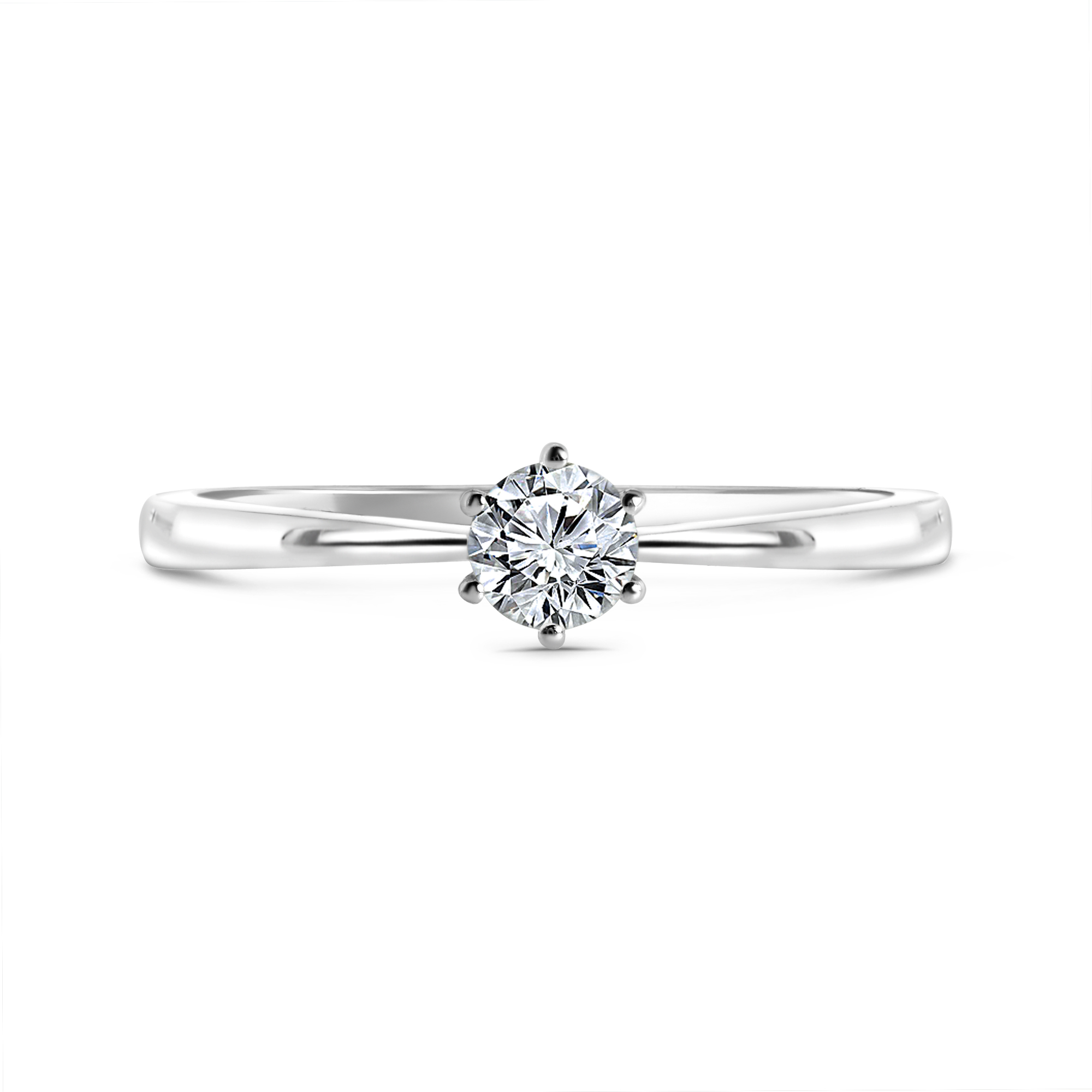 Witgouden diamanten solitair ring