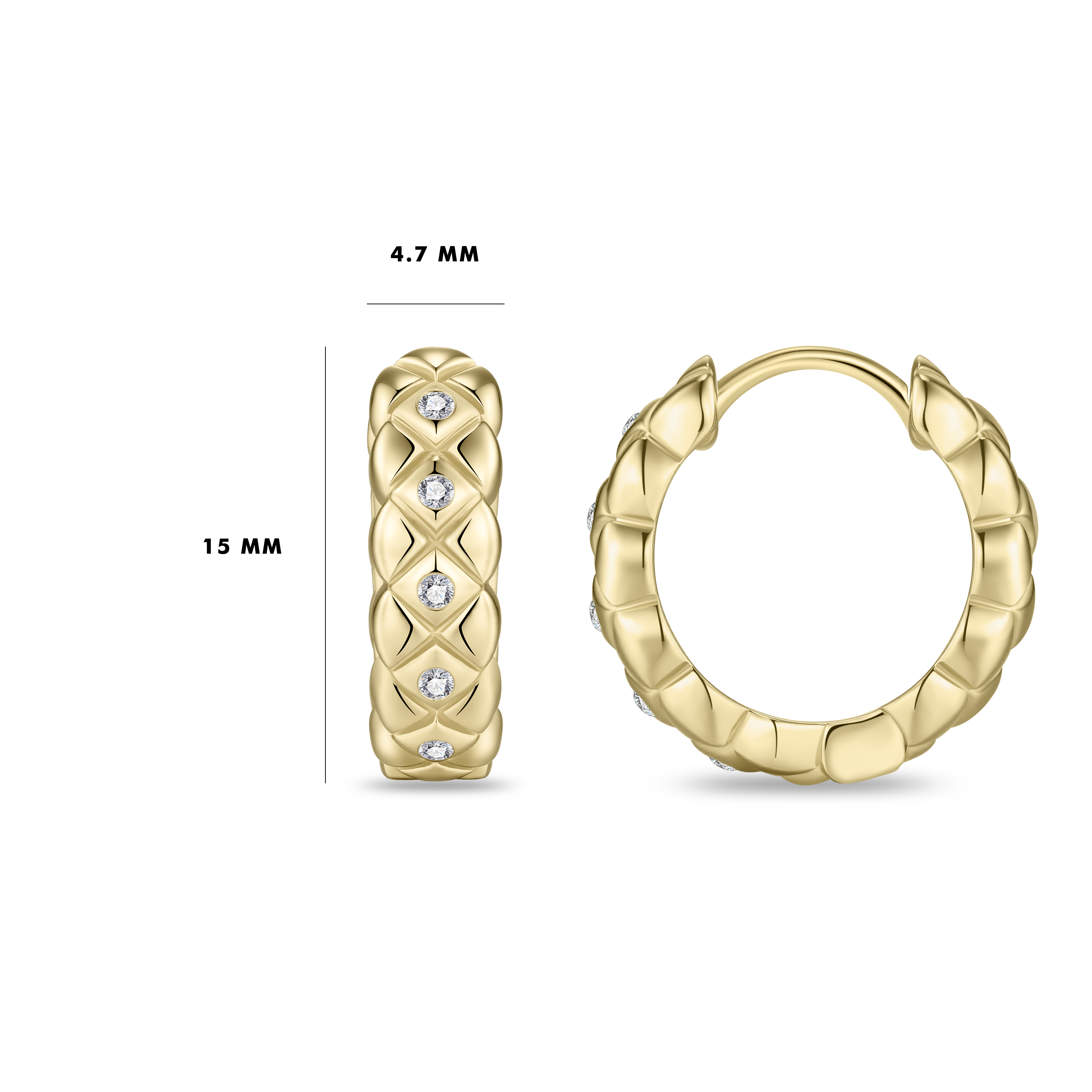 Oorringen golde plated met Zirkonia - KC1056Y