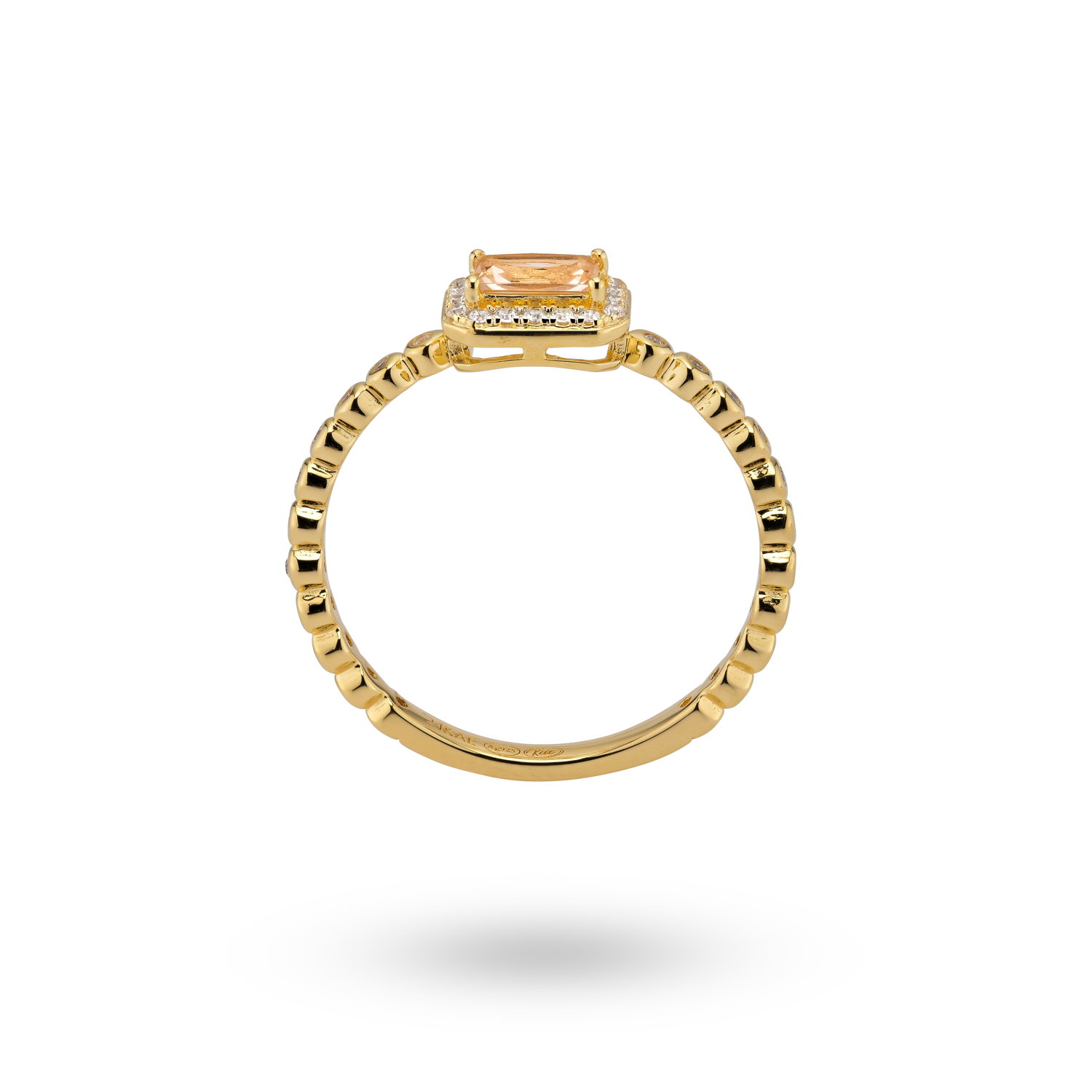 Ring met gold plated sterling zilver met gekleurde zirkonia 12490Y