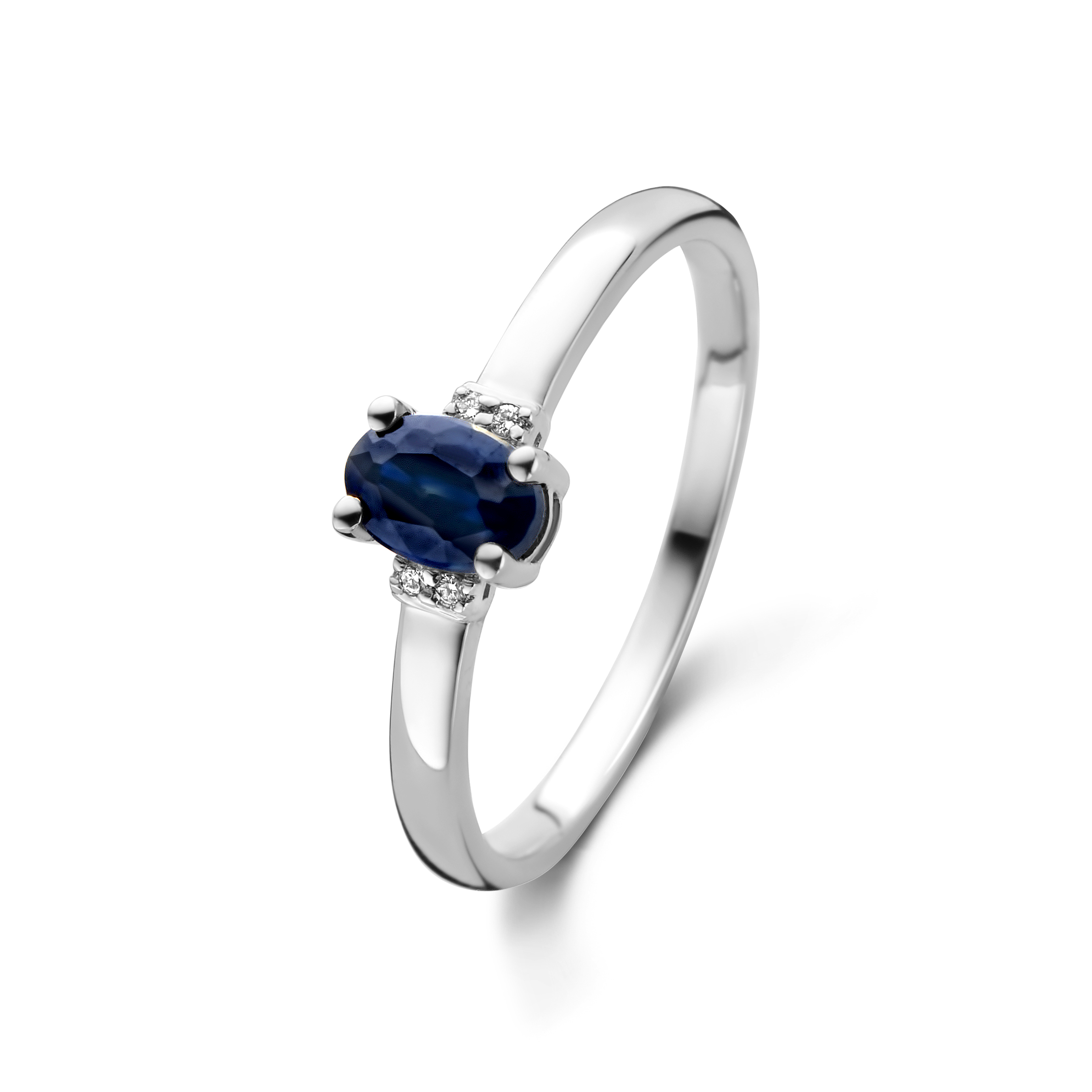 Witgouden ring met saffier en diamant R092-72868R002-SA-W