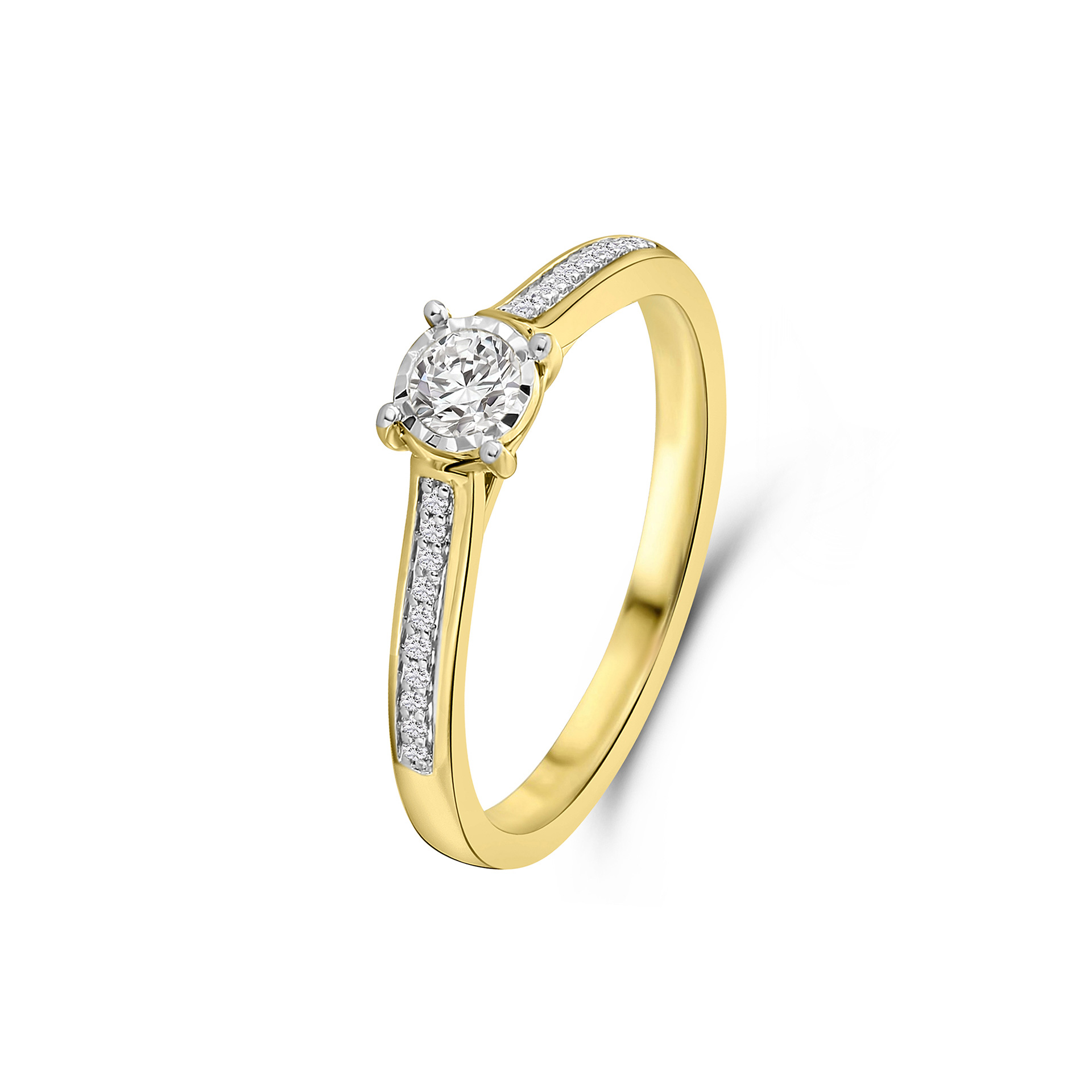 Geelgouden ring met lab grown diamanten R138-RG63784-CV-YW