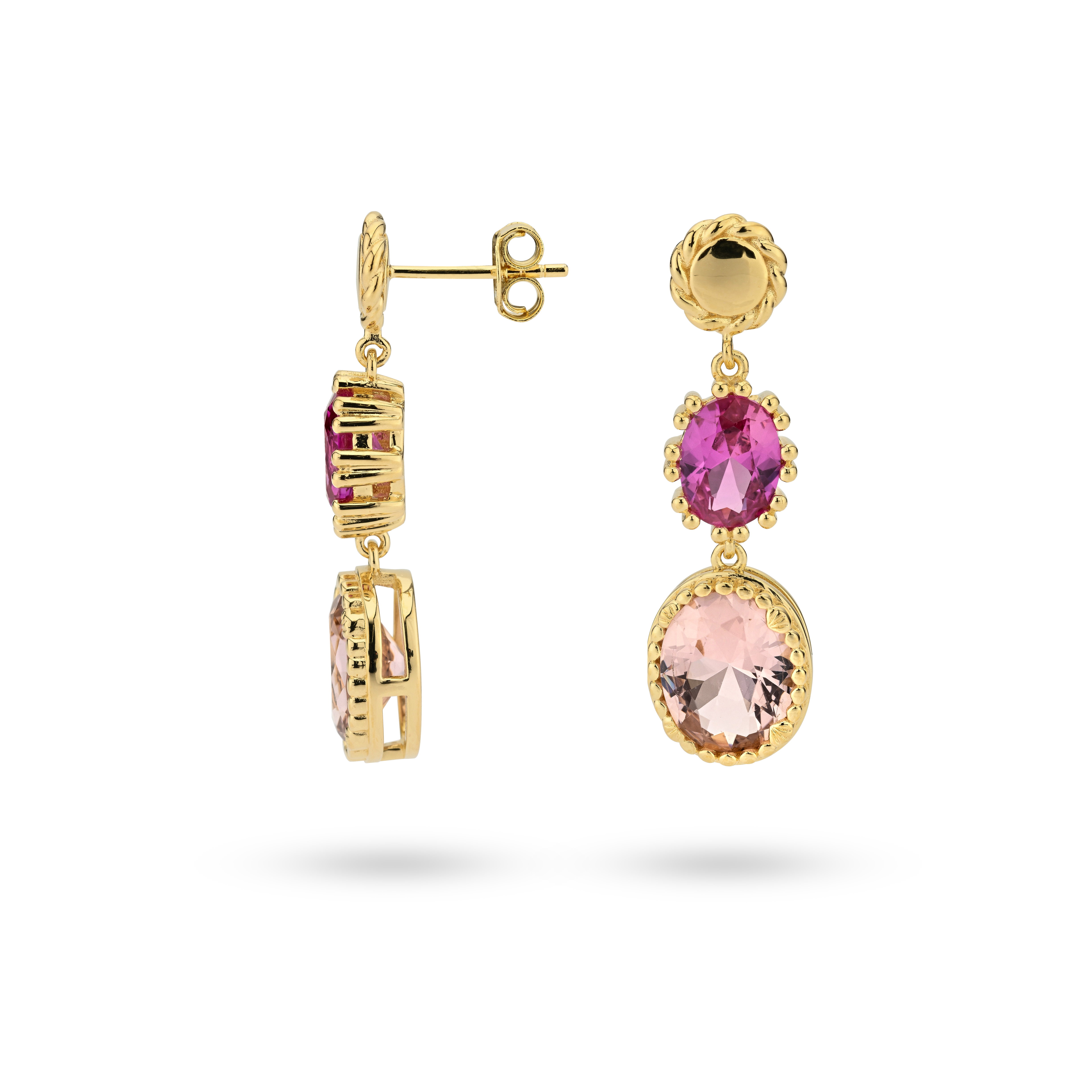 Oorhangers van gold plated  met zirkonia 42481Y