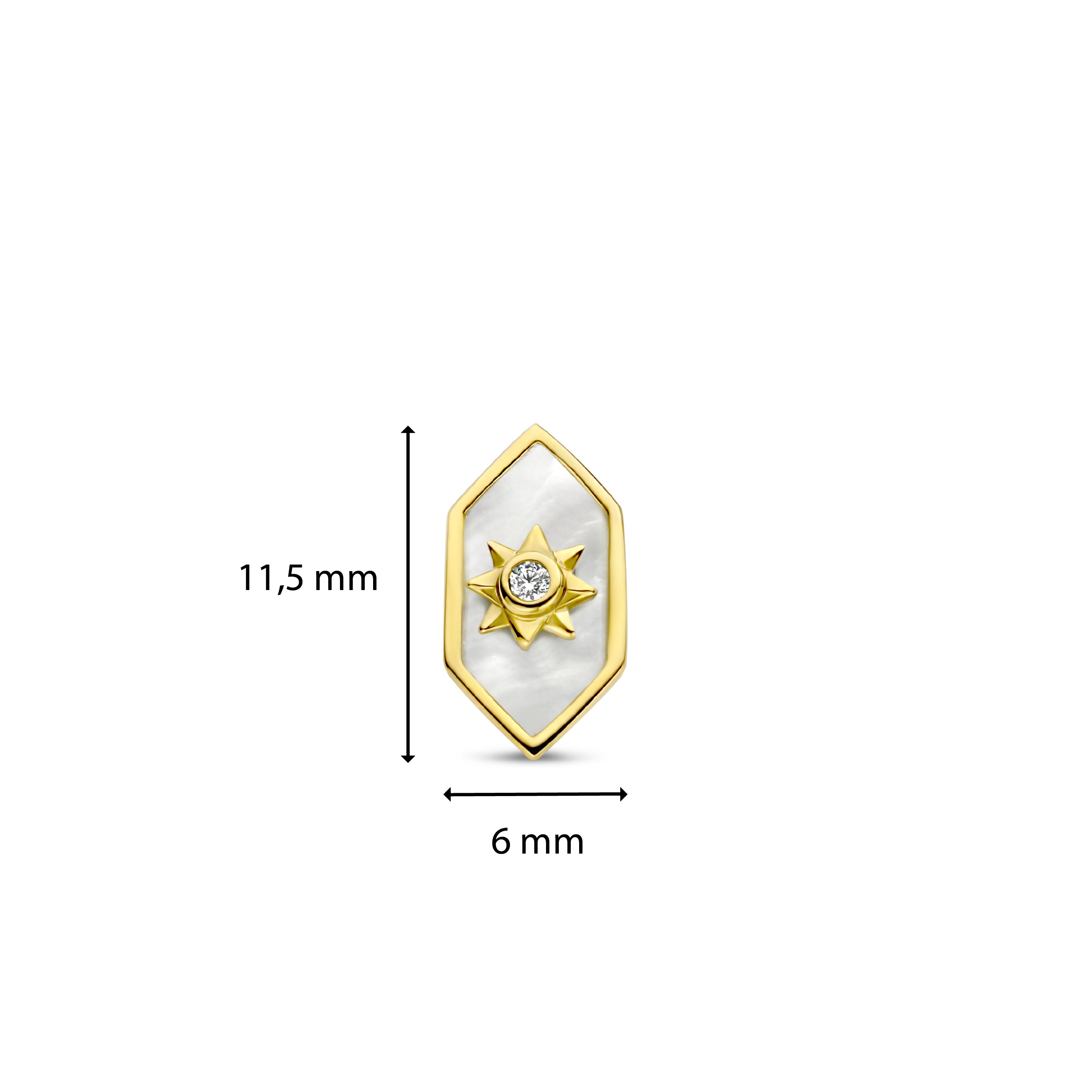 Oorknoppen van gold plated sterling zilver met zirkonia 7943MA