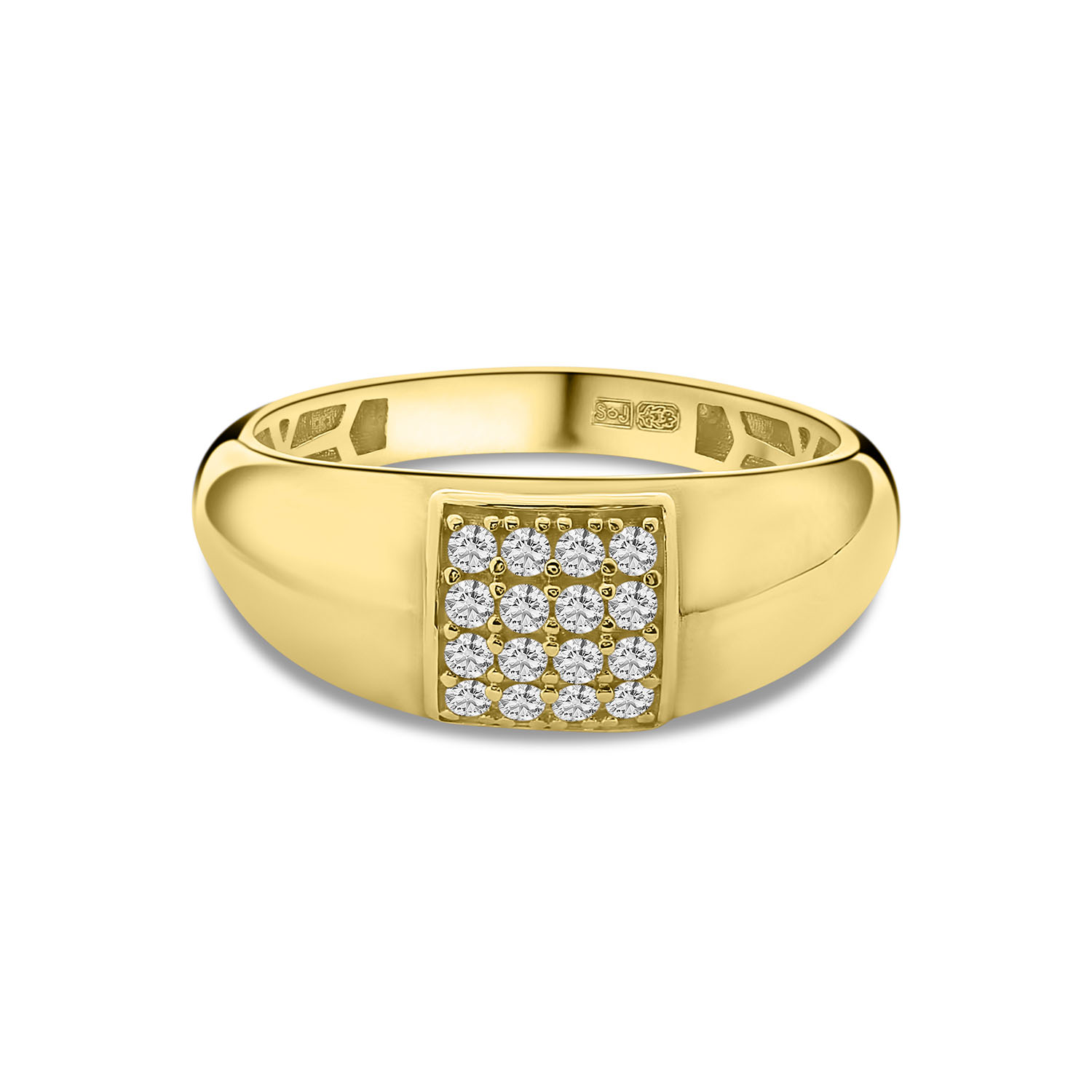 Geelgouden ring bol met zirkonia R122-VX5-VX4FUR0069-Y