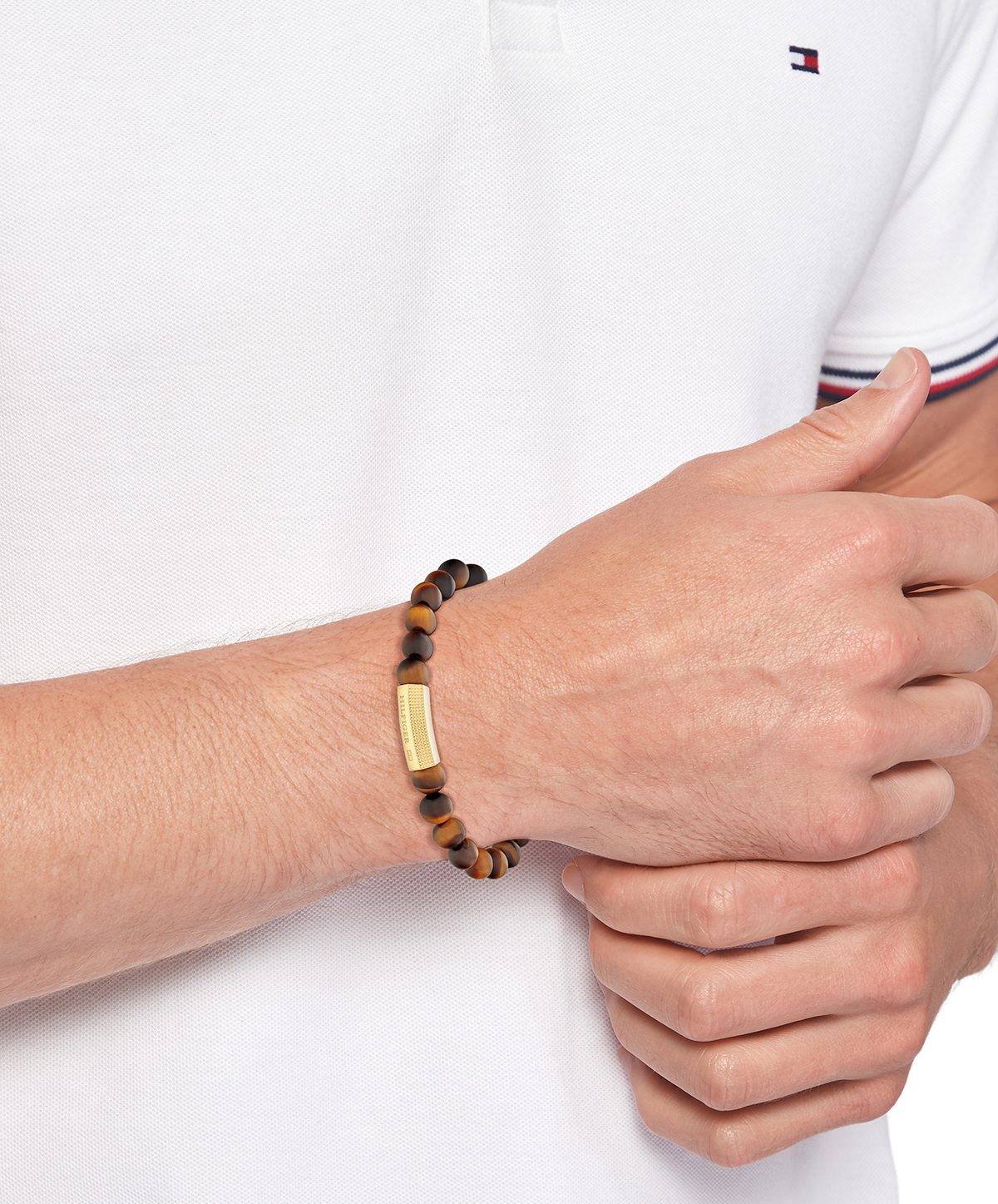 Kralenarmband van staal en kattenogen TJ2790582