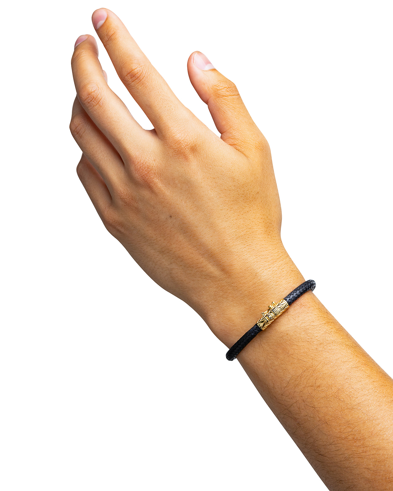 Armband Ellen Leather Black Gold Plated - 149BLGV