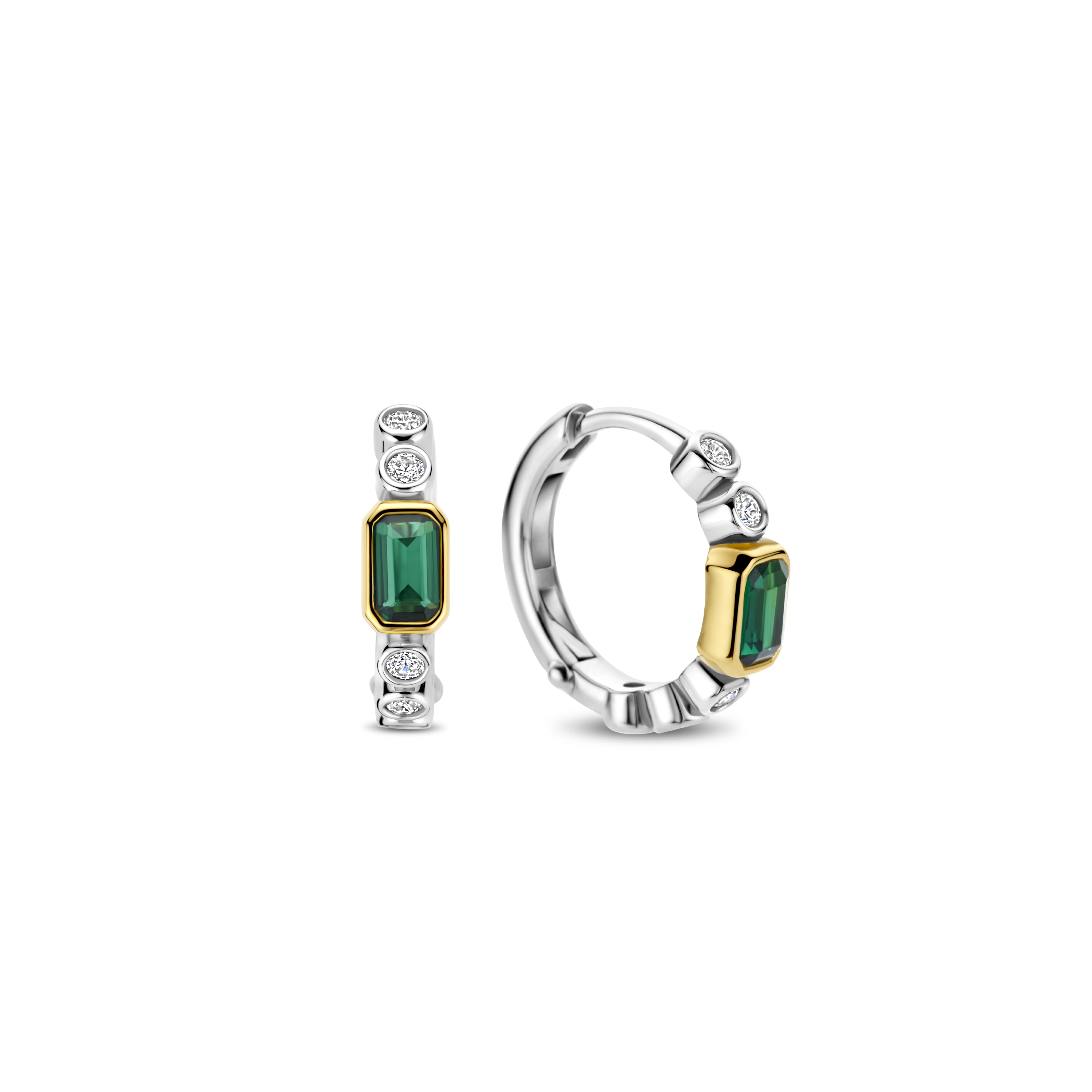 Oorringen gold plated  met zirkonia - 7975EM