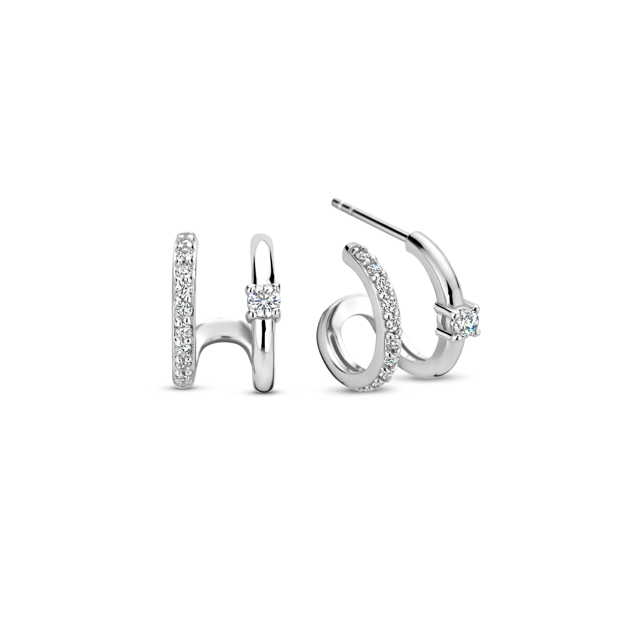Oorringen van sterling zilver met zirkonia 21-4176-7080