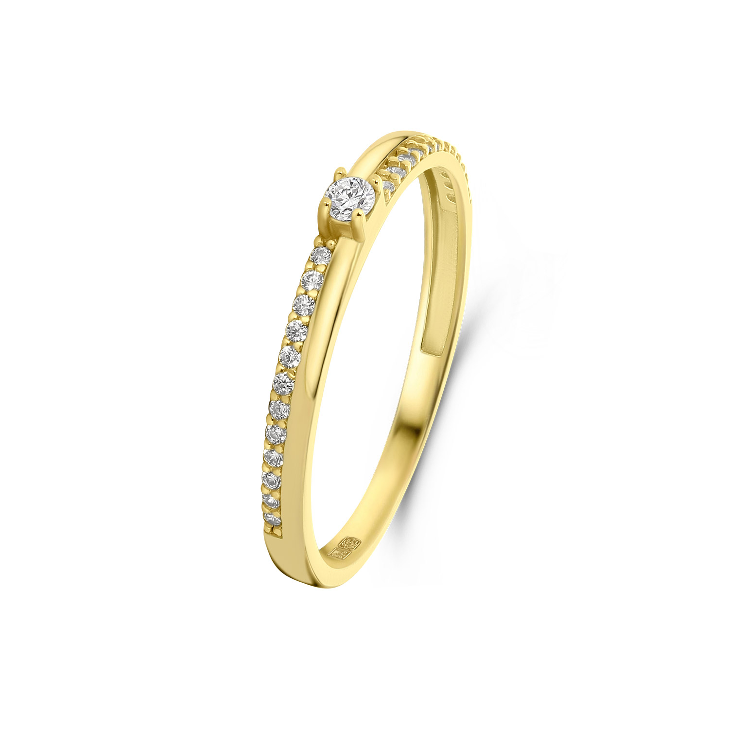 Geelgouden ring met zirkonia stenen R122-VX5-VX4SZR0345-FCZ-Y