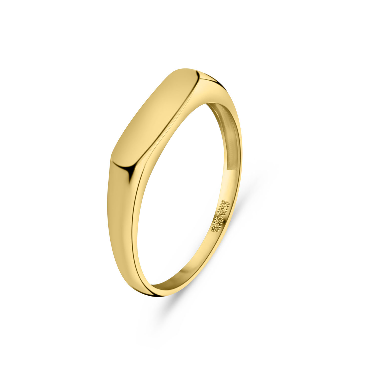 Geelgouden zegelring smal R122-XAR7077LP-Y