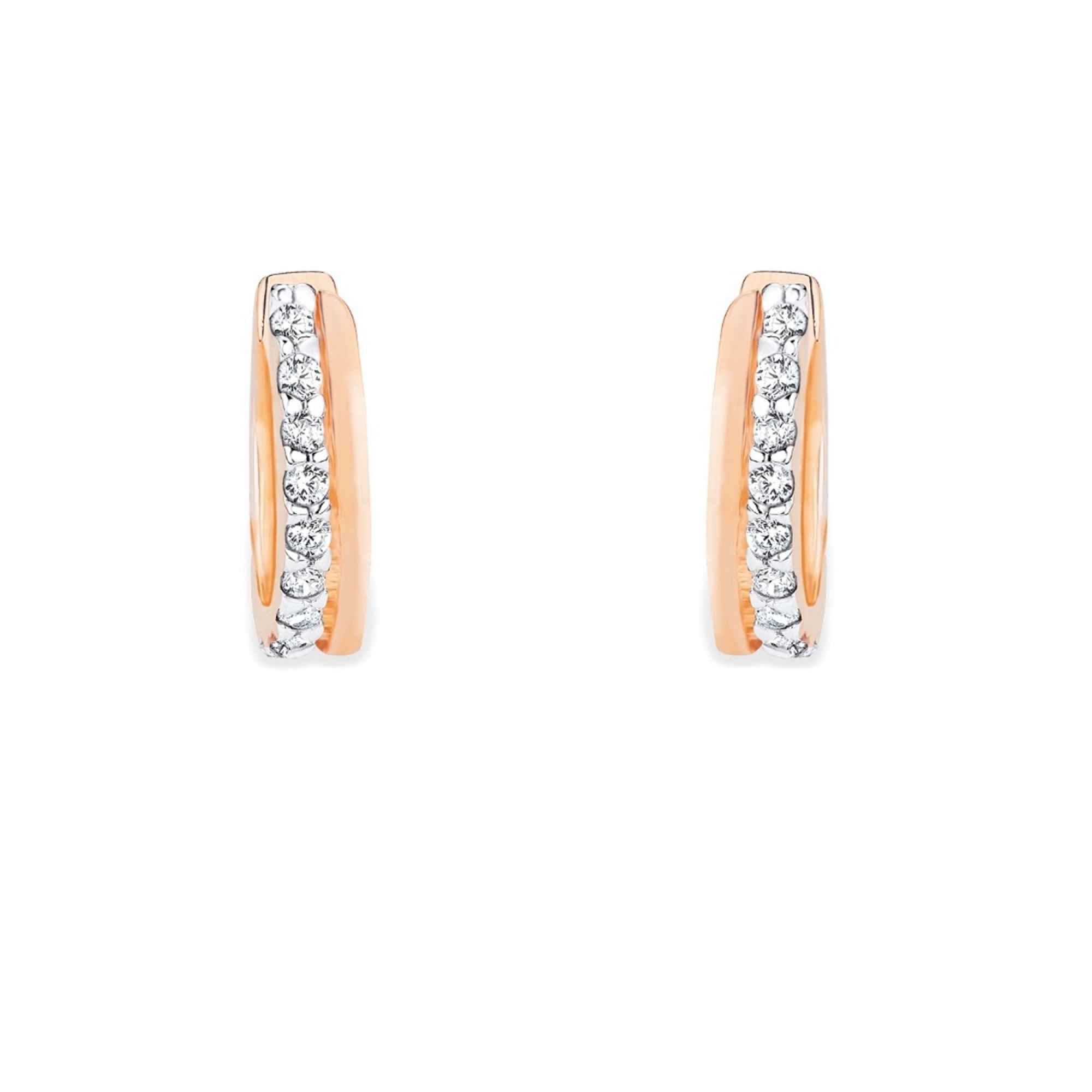 Oorringen van roségold plated  met zirkonia 2017096