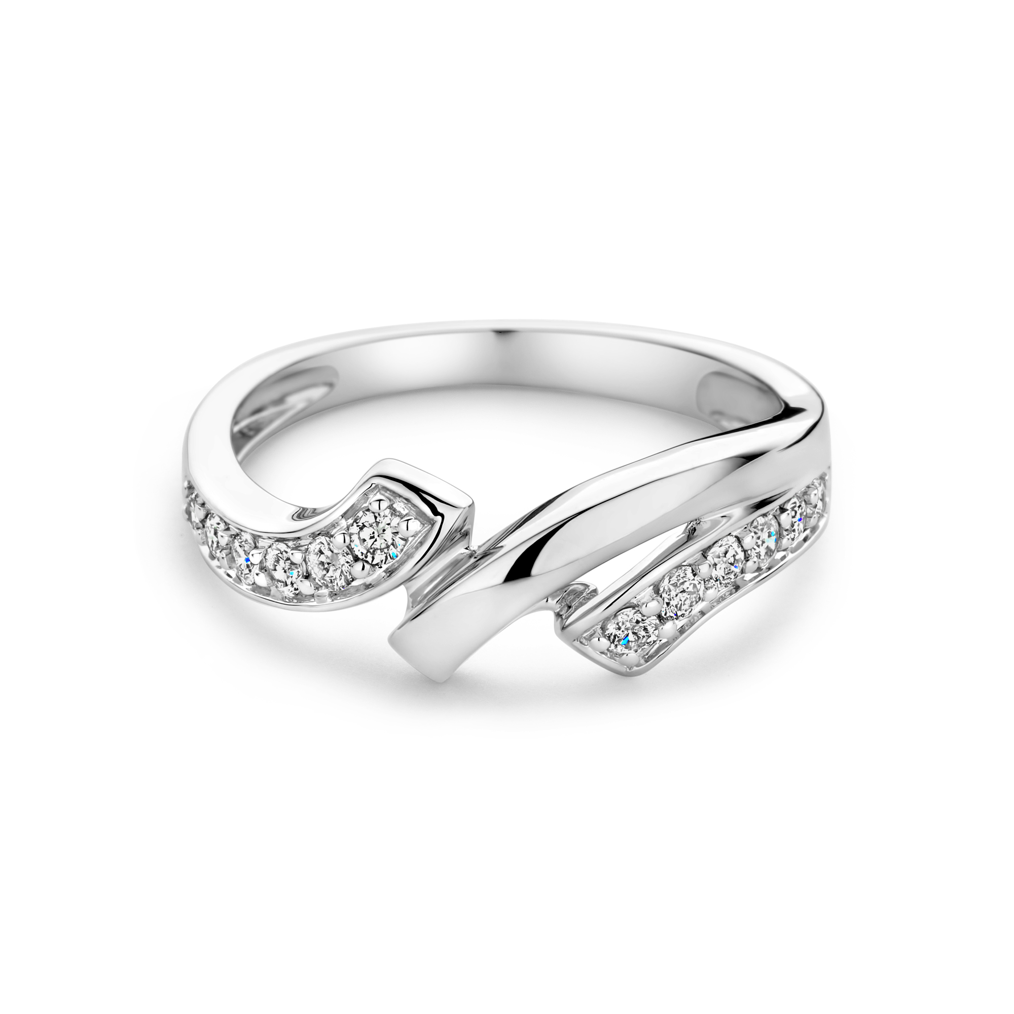 Witgouden ring met diamant