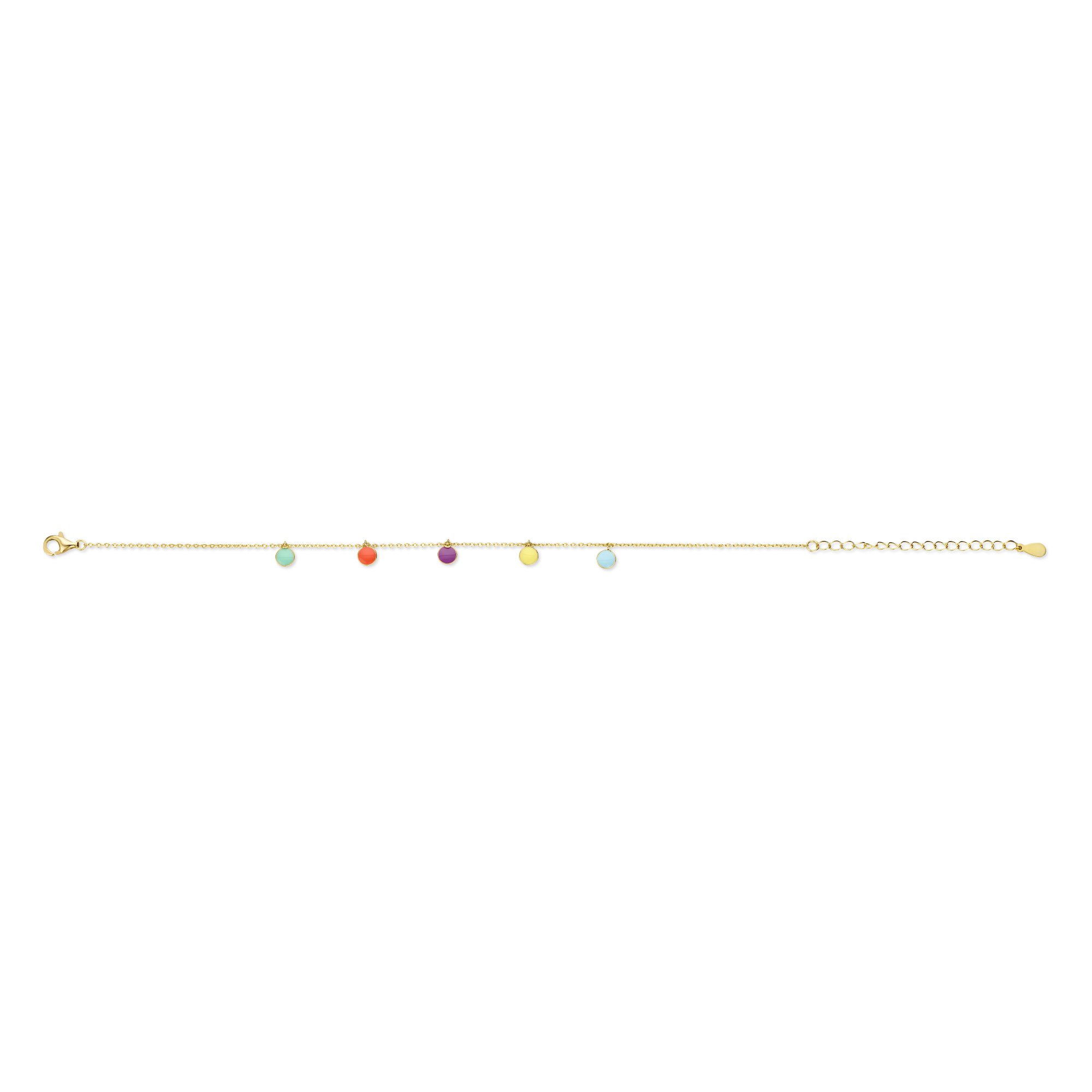 Enkelsieraad gold plated met gekleurde emaille 213TB017