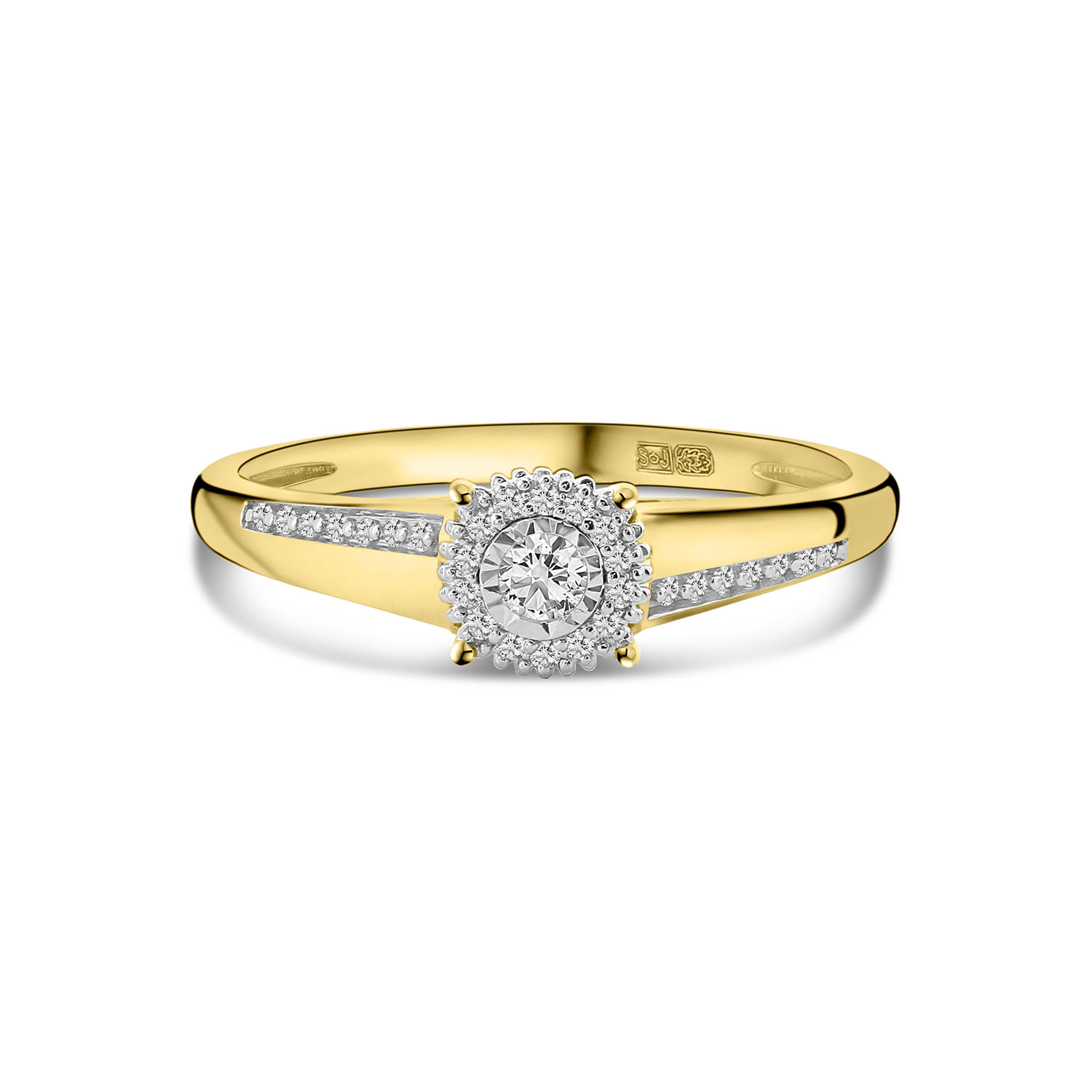 Geelgouden ring met diamanten R138-RG75419-YW